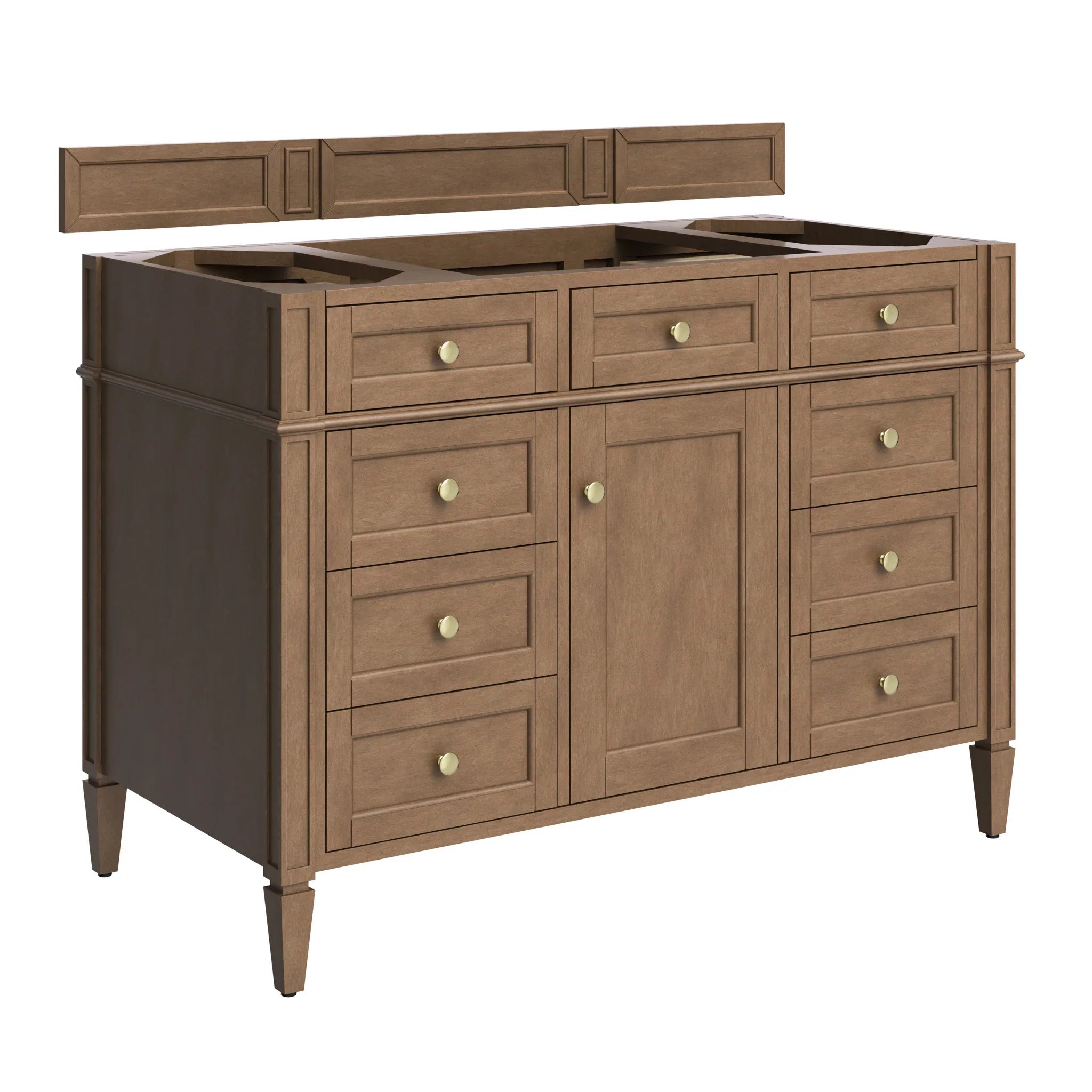 48" Brittany Single Vanity in Pecan w/FreePower Wireless Charger by James Martin Vanities-Ethereal Noctis Silestone 9
