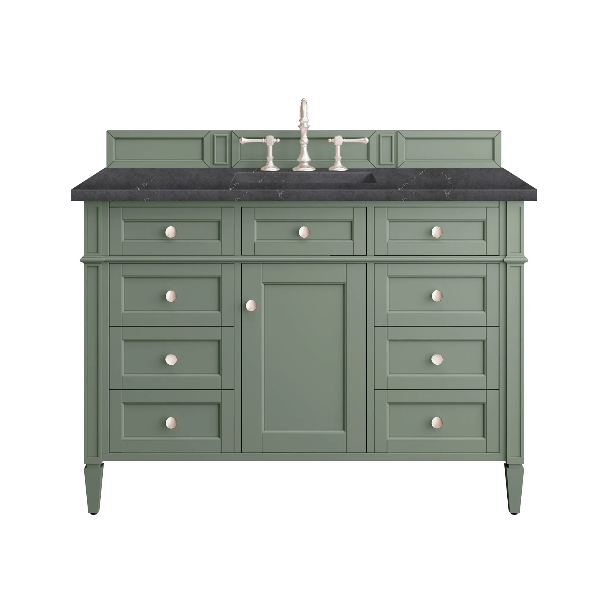 48" Brittany Single Vanity in Smokey Celadon-Charcoal Soapstone Silestone-8" Widespread image