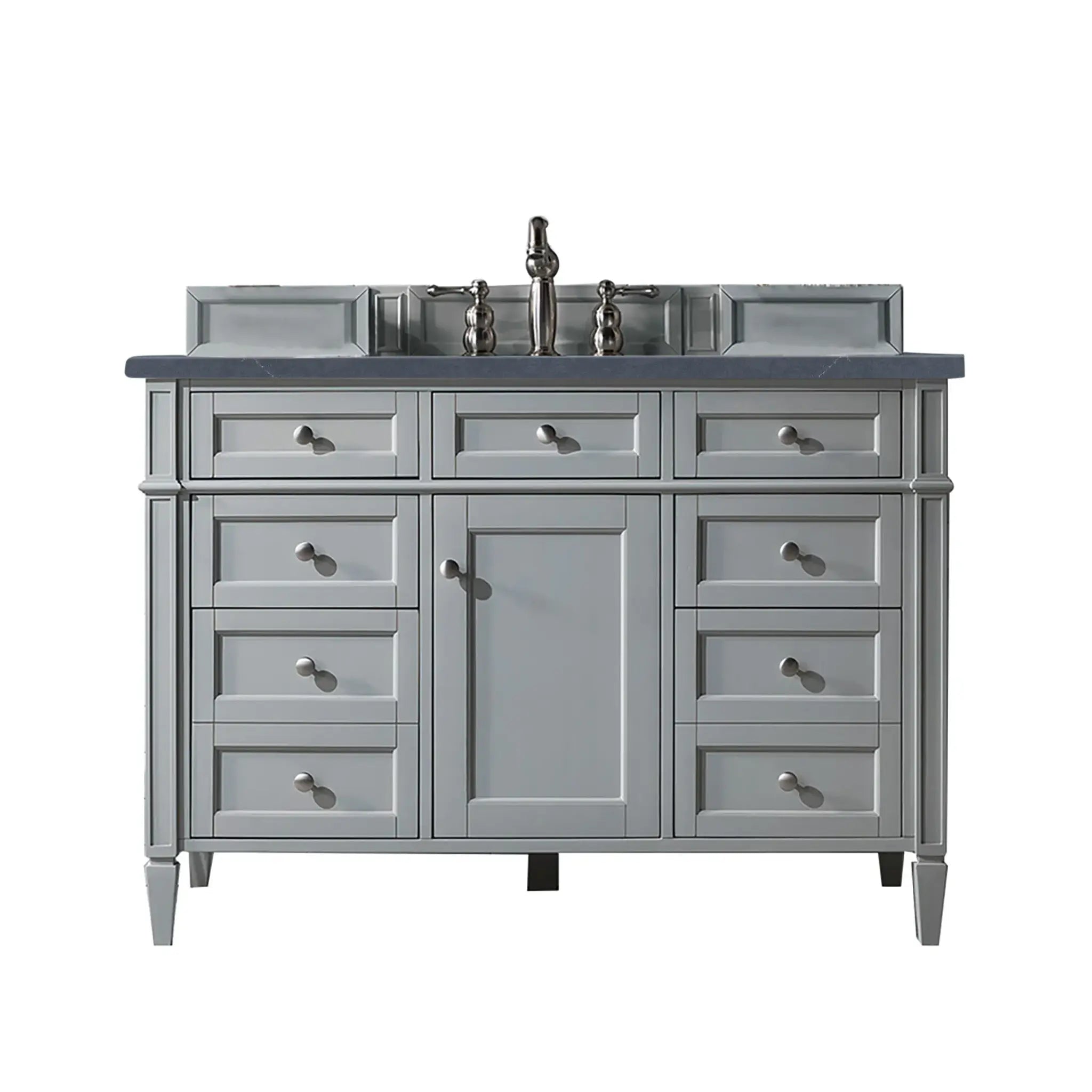 48" Brittany Single Vanity in Urban Gray-Charcoal Soapstone Silestone-8" Widespread image