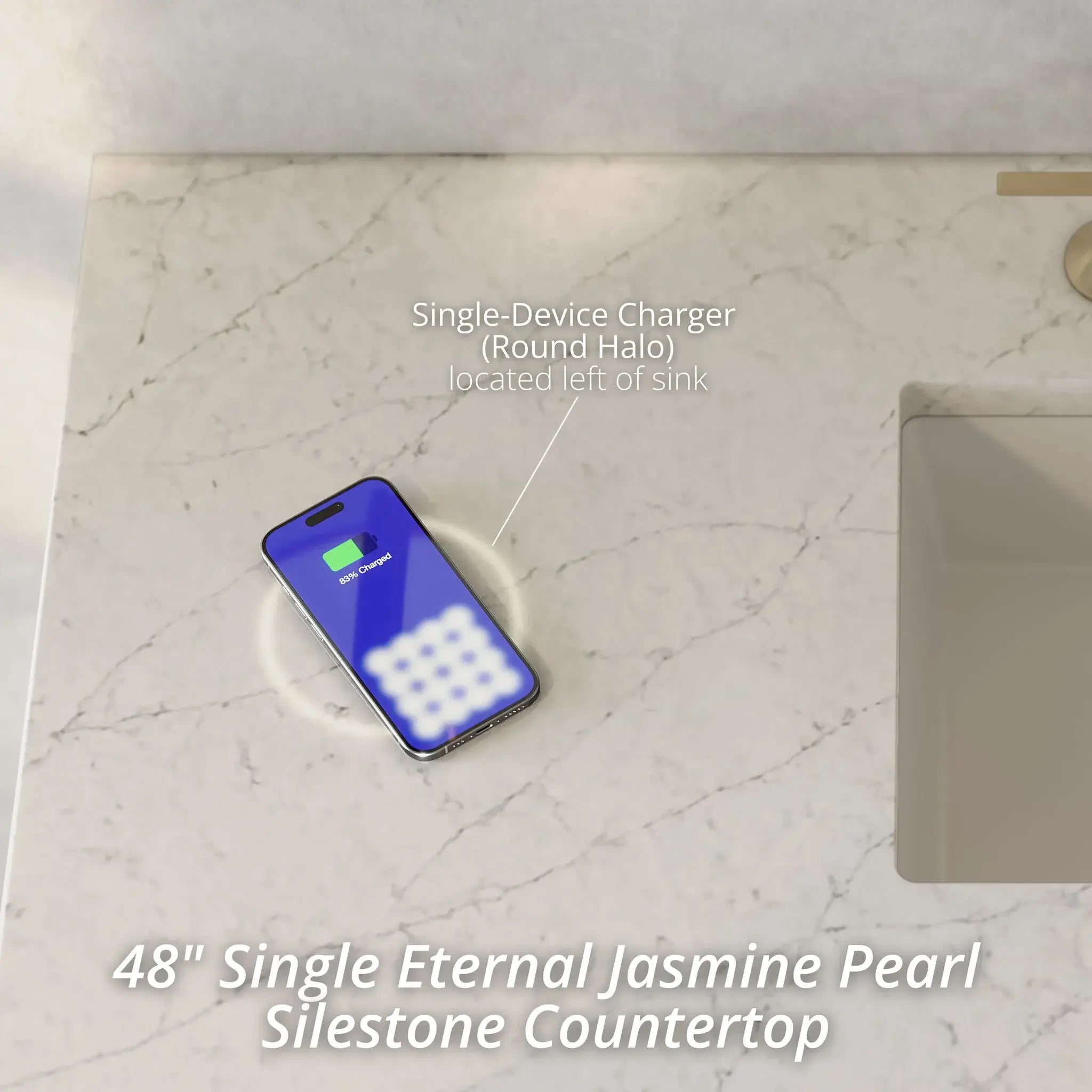 48 Brittany Single Vanity In Urban Gray Power Enabled Eternal Jasmine Pearl Silestone 8 Widespread 3
