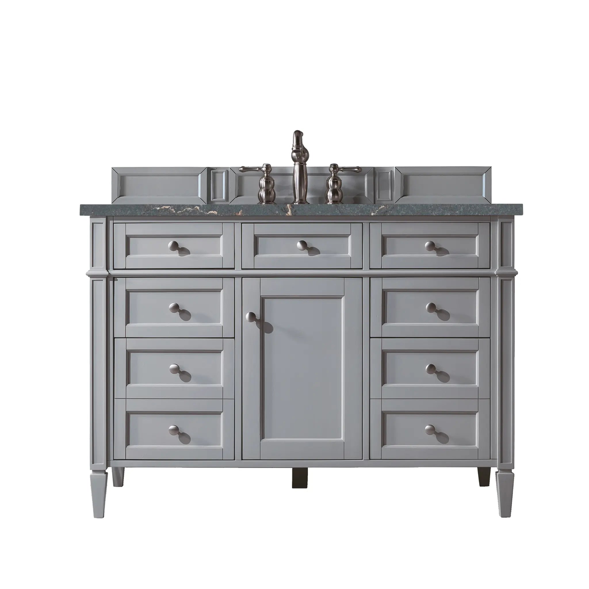 48 Brittany Single Vanity In Urban Gray Power Enabled Parisien Bleu Silestone 8 Widespread 1