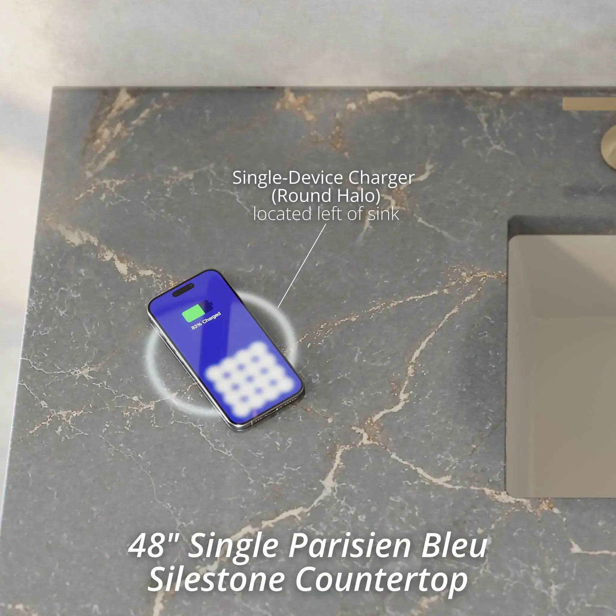 48 Brittany Single Vanity In Urban Gray Power Enabled Parisien Bleu Silestone 8 Widespread 3
