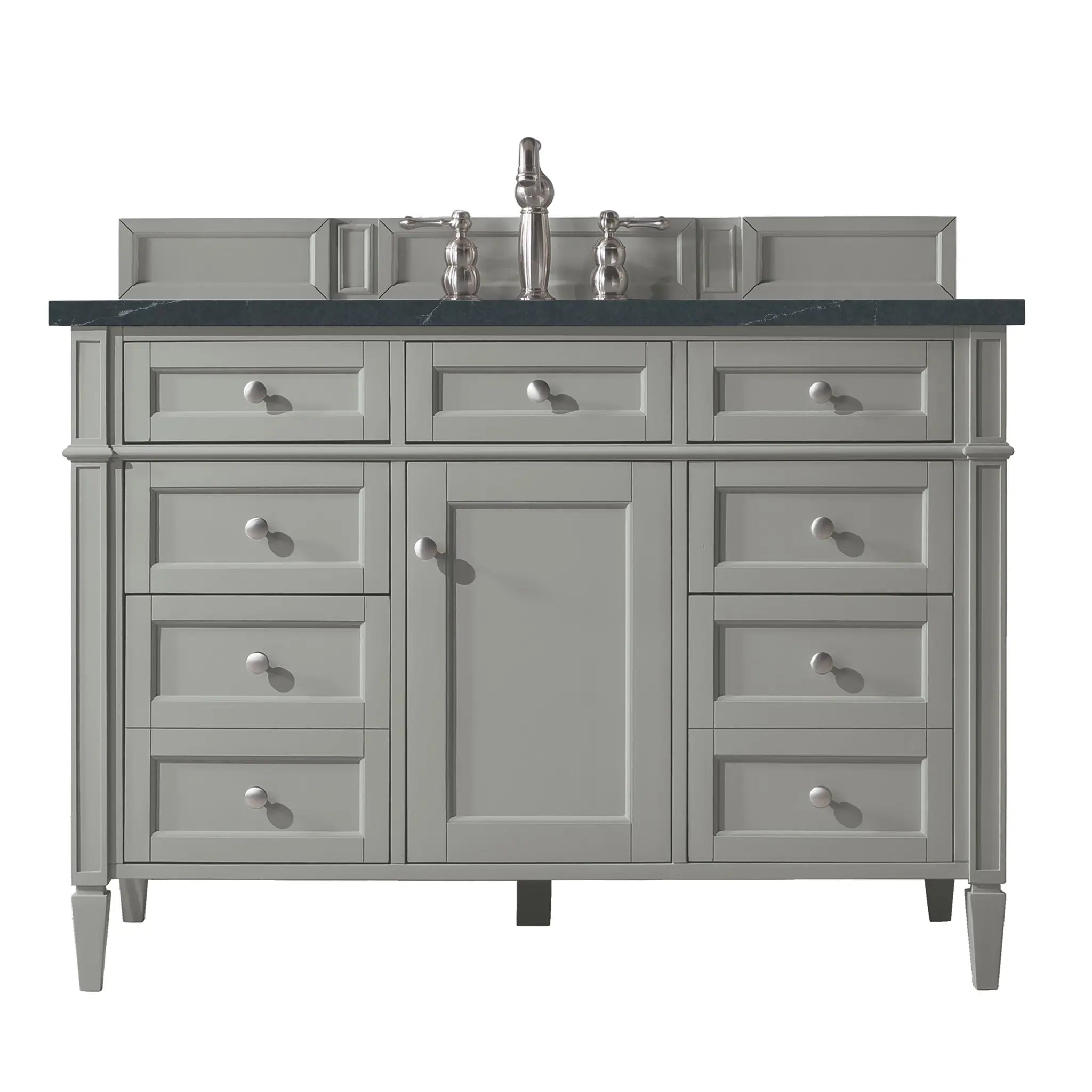 48 Brittany Single Vanity In Urban Gray Standard Charcoal Soapstone Silestone 8 Widespread 1