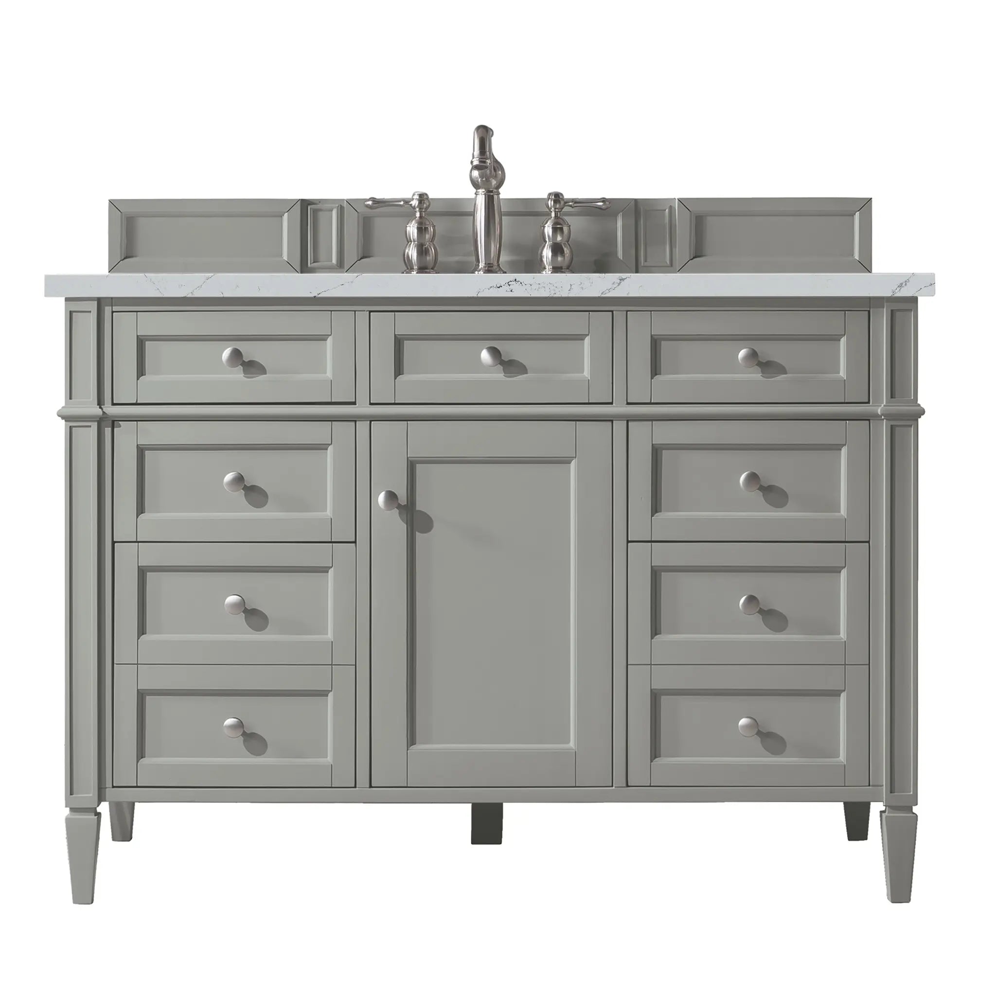 48 Brittany Single Vanity In Urban Gray Standard Ethereal Noctis Silestone 8 Widespread 1
