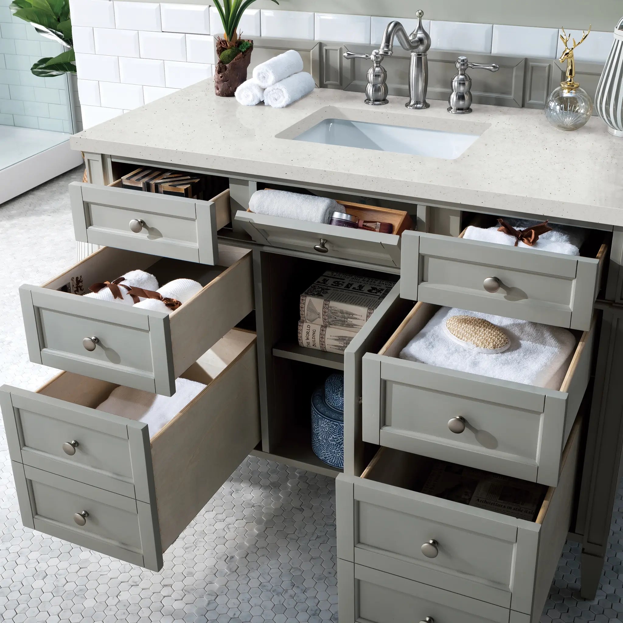 48 Brittany Single Vanity In Urban Gray Standard Lime Delight Silestone 8 Widespread 5