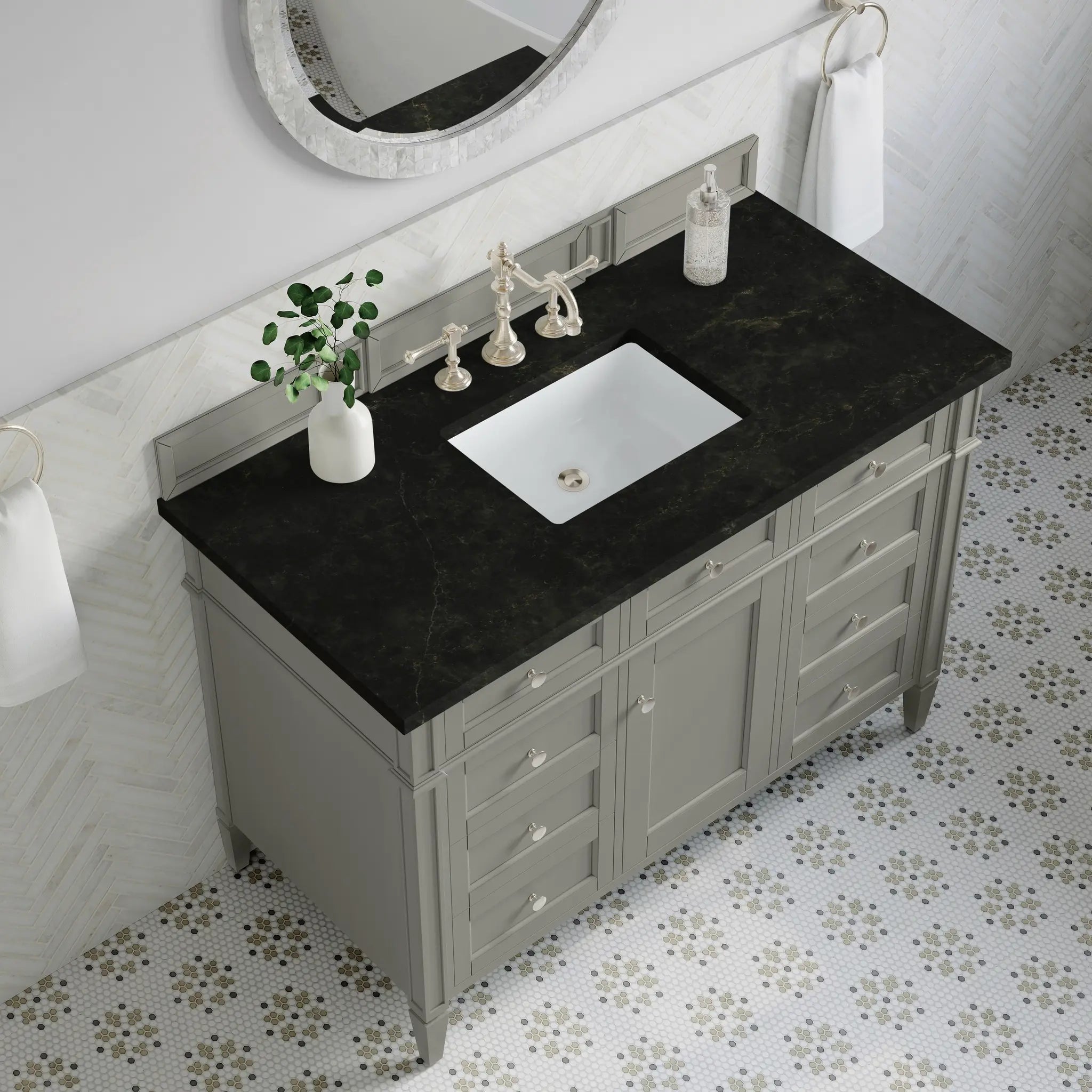 48 Brittany Single Vanity In Urban Gray Standard Phantome Eclos 8 Widespread 6
