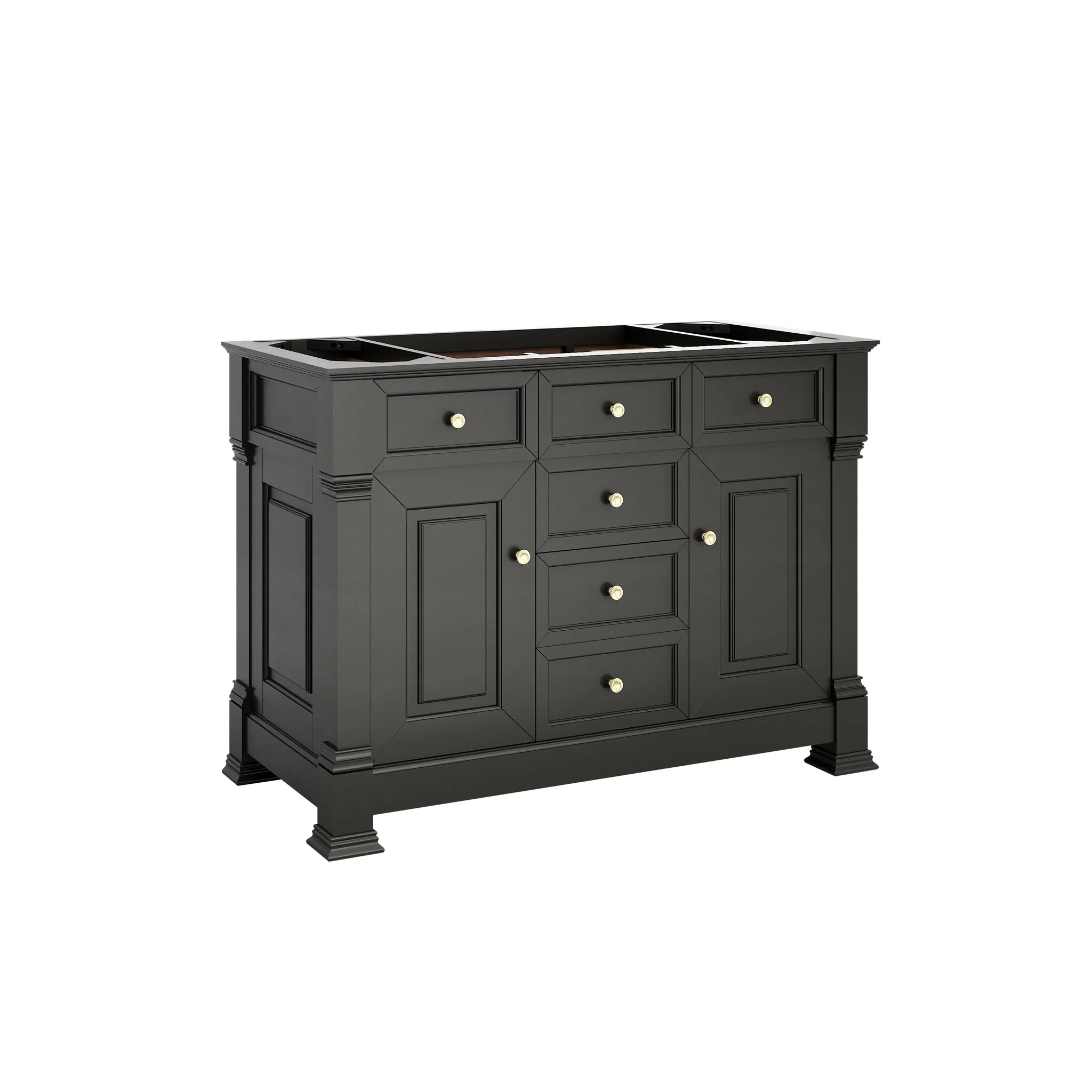 48" Brookfield Single Vanity in Black Onyx-Lime Delight Silestone-8" Widespread image 1
