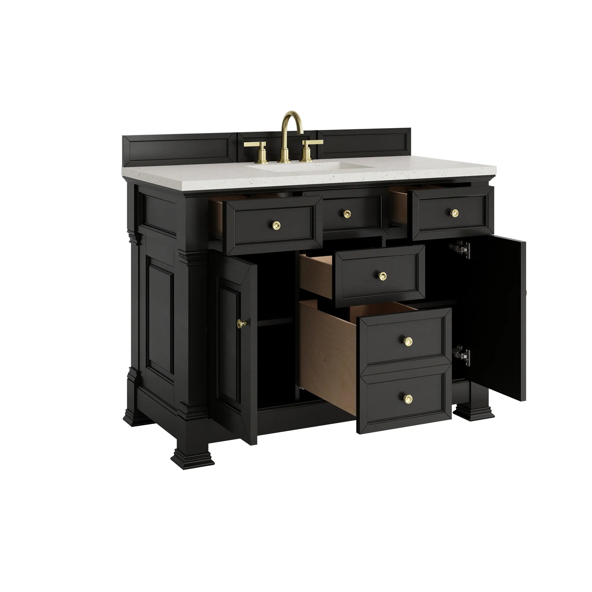 48" Brookfield Single Vanity in Black Onyx-Lime Delight Silestone-8" Widespread image 7