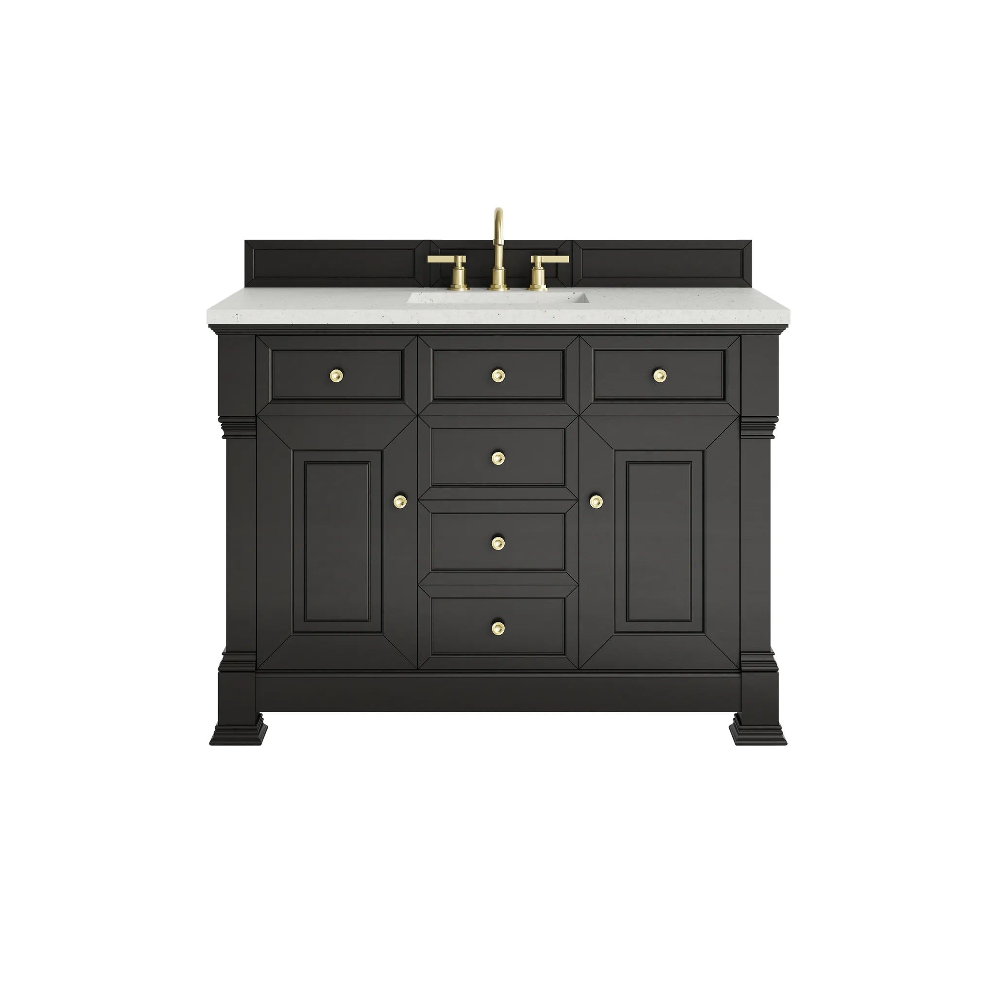 48" Brookfield Single Vanity in Black Onyx-Lime Delight Silestone-8" Widespread image