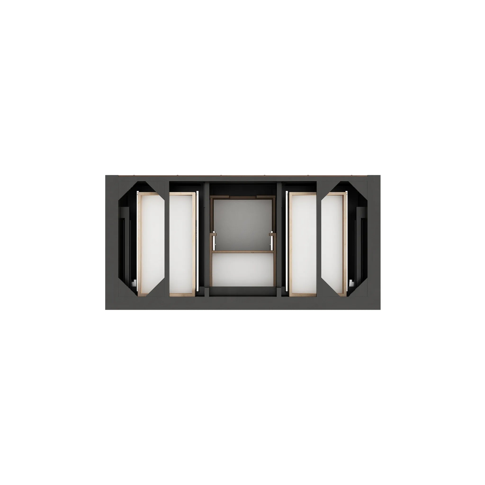48" Brookfield Single Vanity in Black Onyx Wireless Charger-Eternal Jasmine Pearl Silestone-8" Widespread image 7