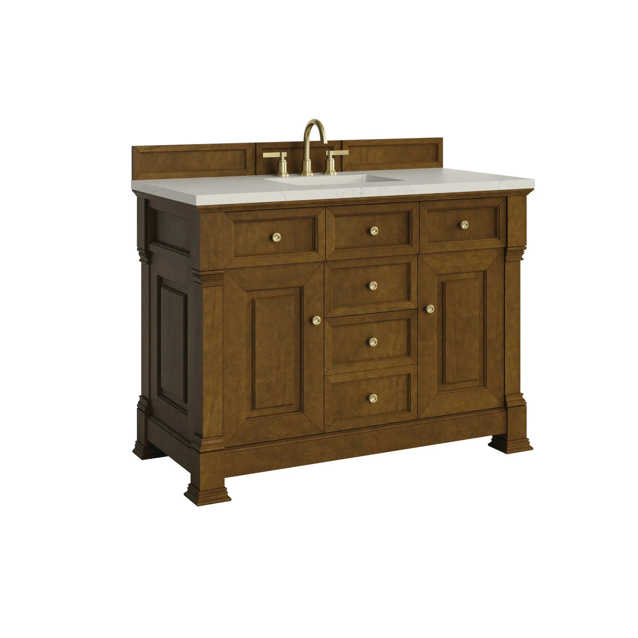 48-brookfield-single-vanity-in-honey-oak-w-freepower-wireless-charger-by-james-martin-vanities-siberian-silestone image 4