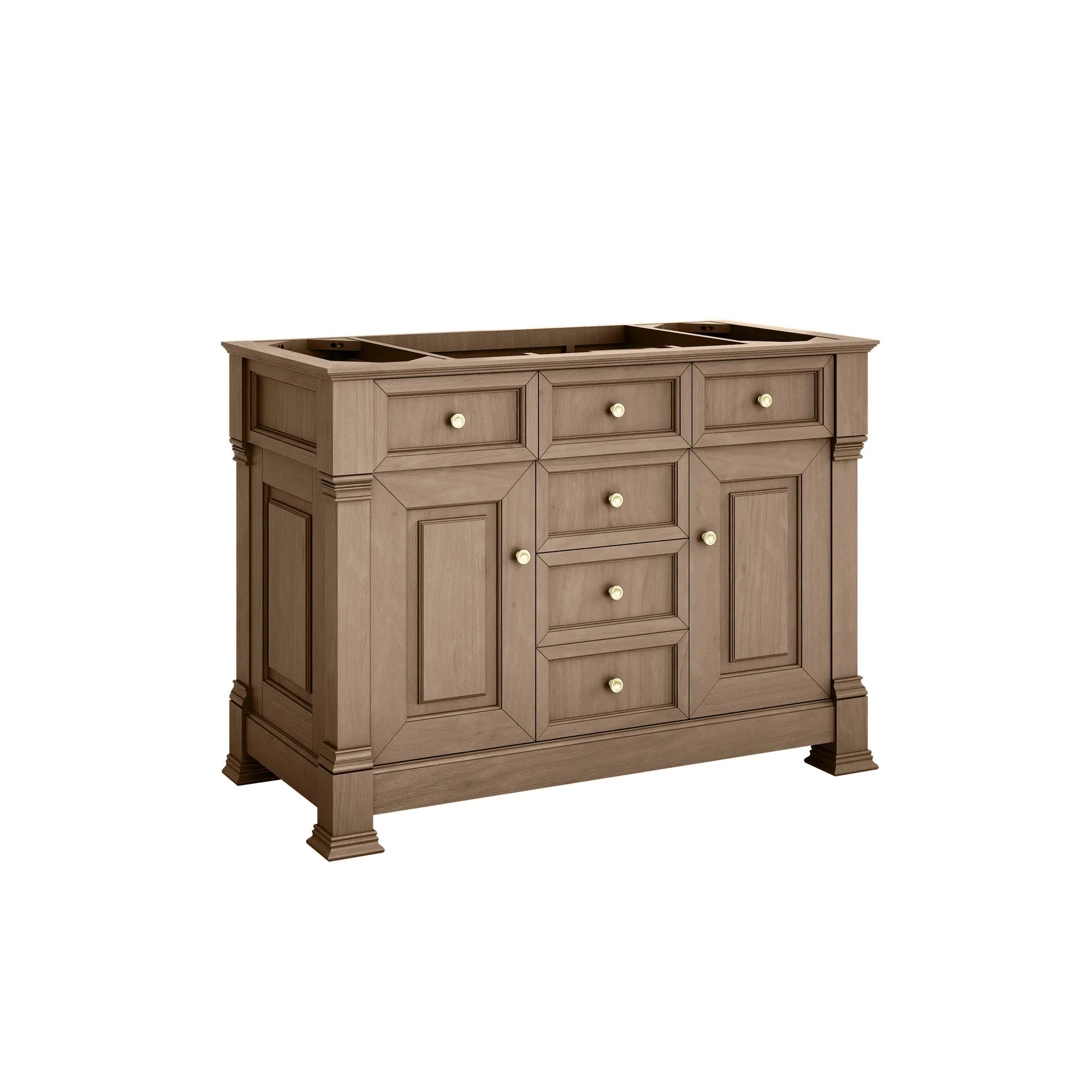 48" Brookfield Single Vanity in Pecan-Charcoal Soapstone Silestone-8" Widespread image 1