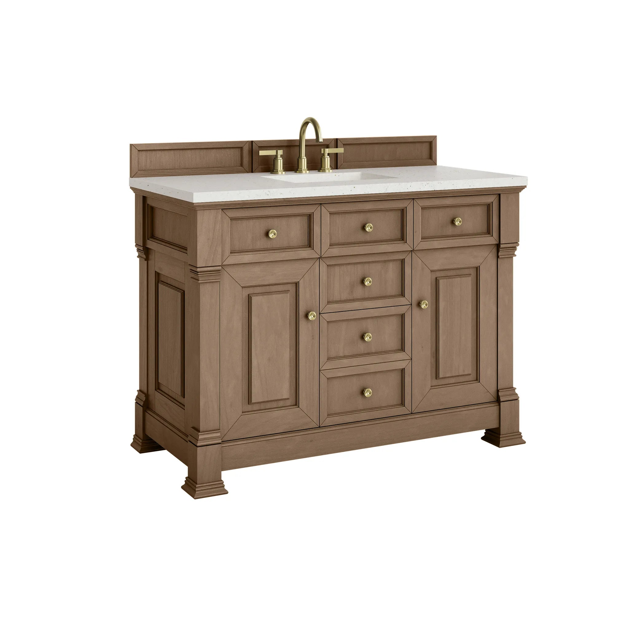 48" Brookfield Single Vanity in Pecan-Lime Delight Silestone-8" Widespread image 9