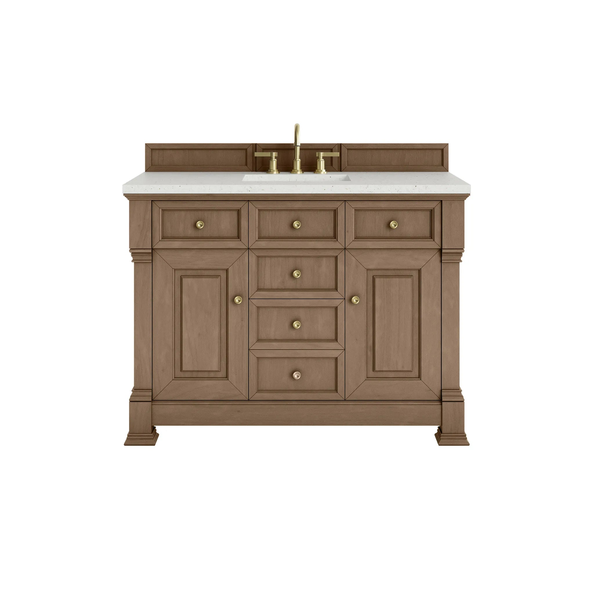 48" Brookfield Single Vanity in Pecan-Lime Delight Silestone-8" Widespread image