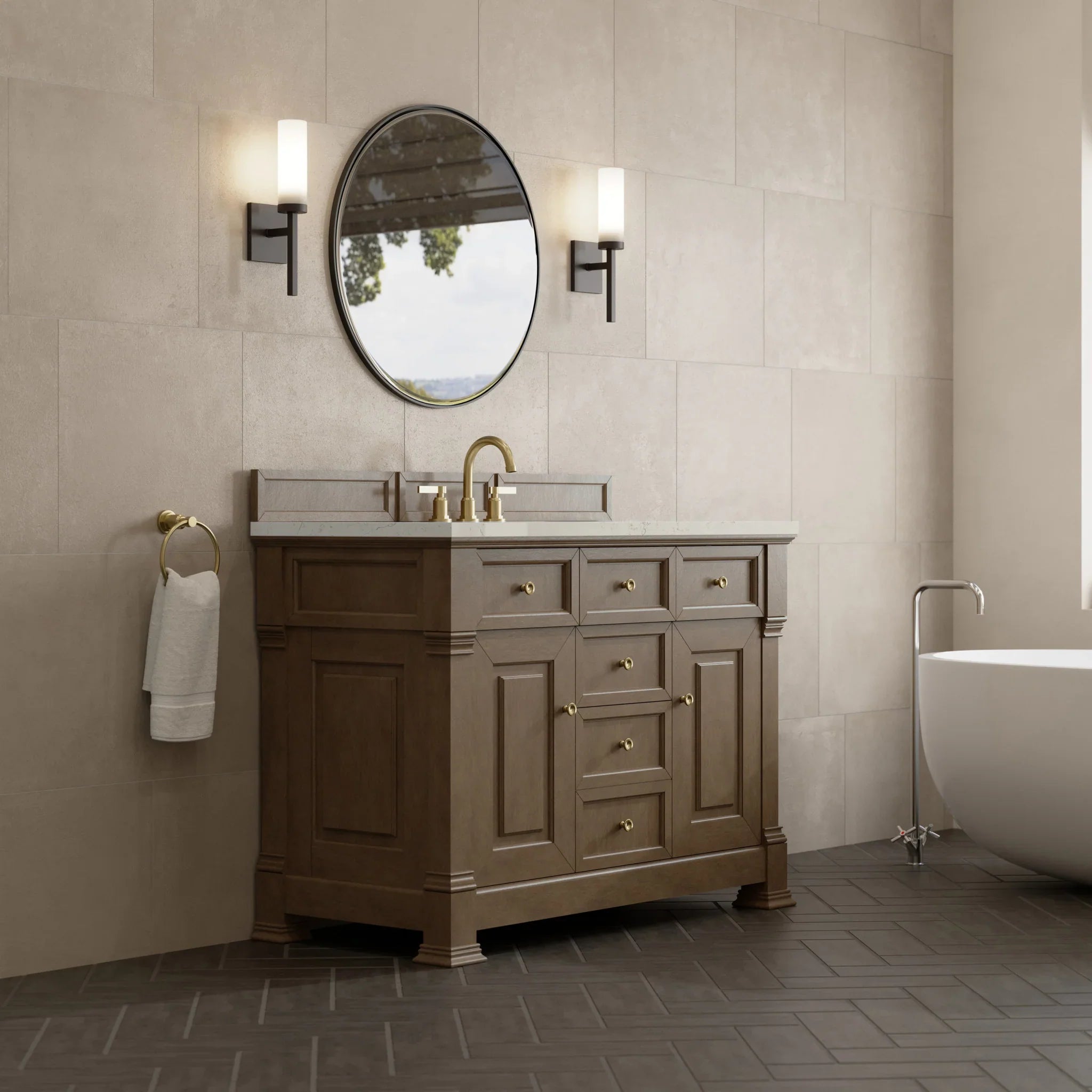 48-brookfield-single-vanity-in-pecan-w-freepower-wireless-charger-by-james-martin-vanities-siberian-silestone image 9