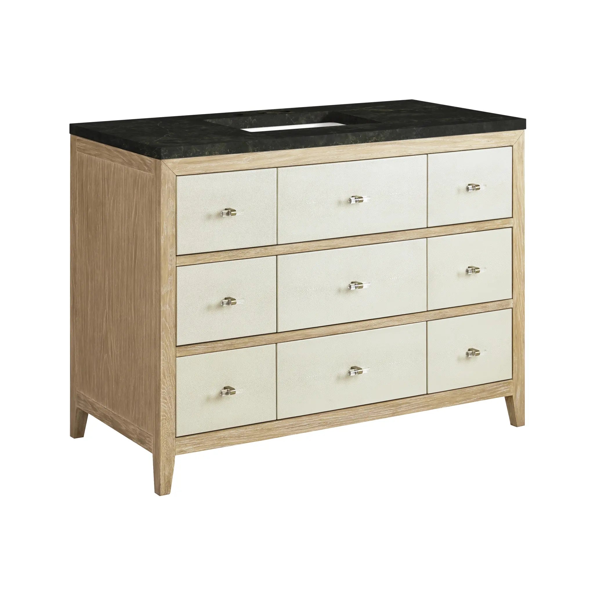 48 Celeste Single Vanity In Sunwashed Oak With Embossed Shagreen Standard Phantome Eclos 8 Widespread 11