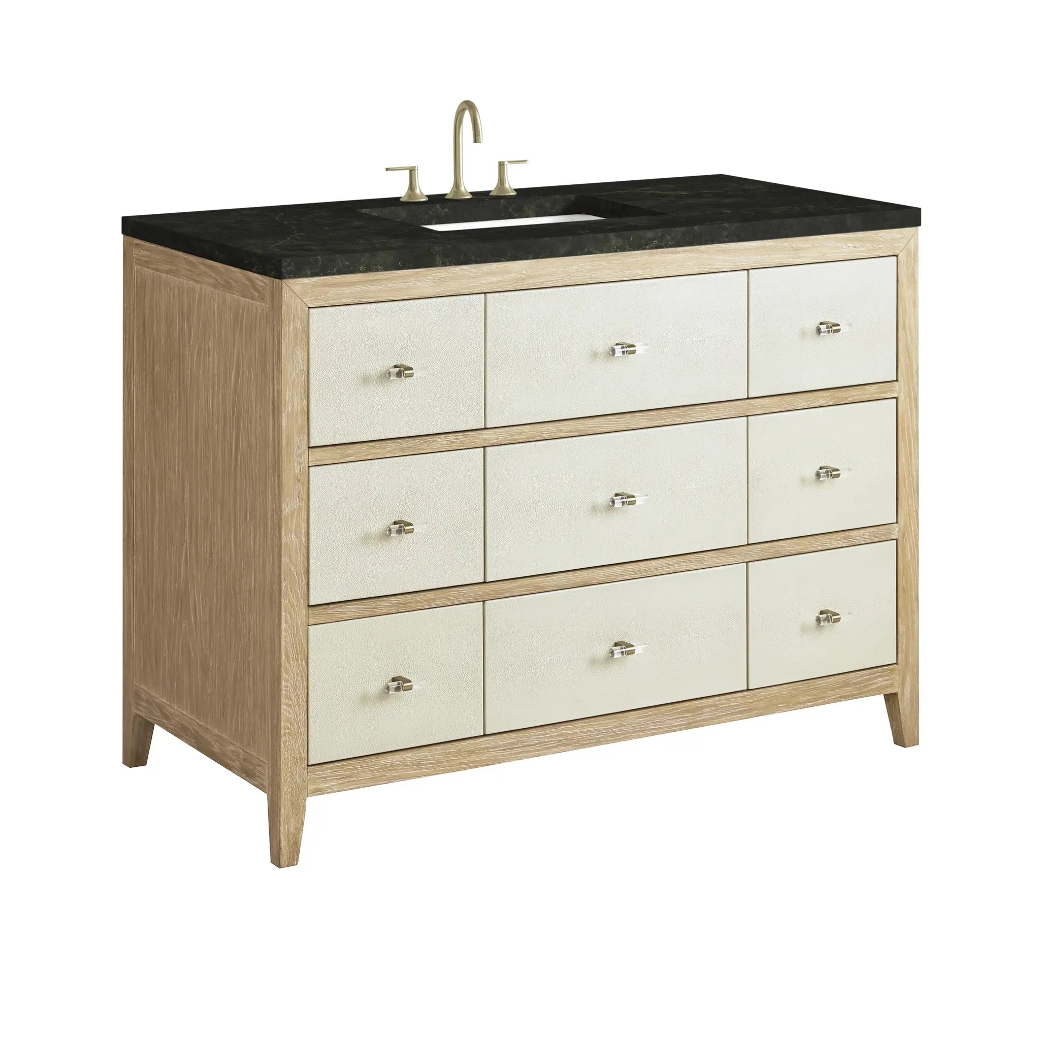 48 Celeste Single Vanity In Sunwashed Oak With Embossed Shagreen Standard Phantome Eclos 8 Widespread 12