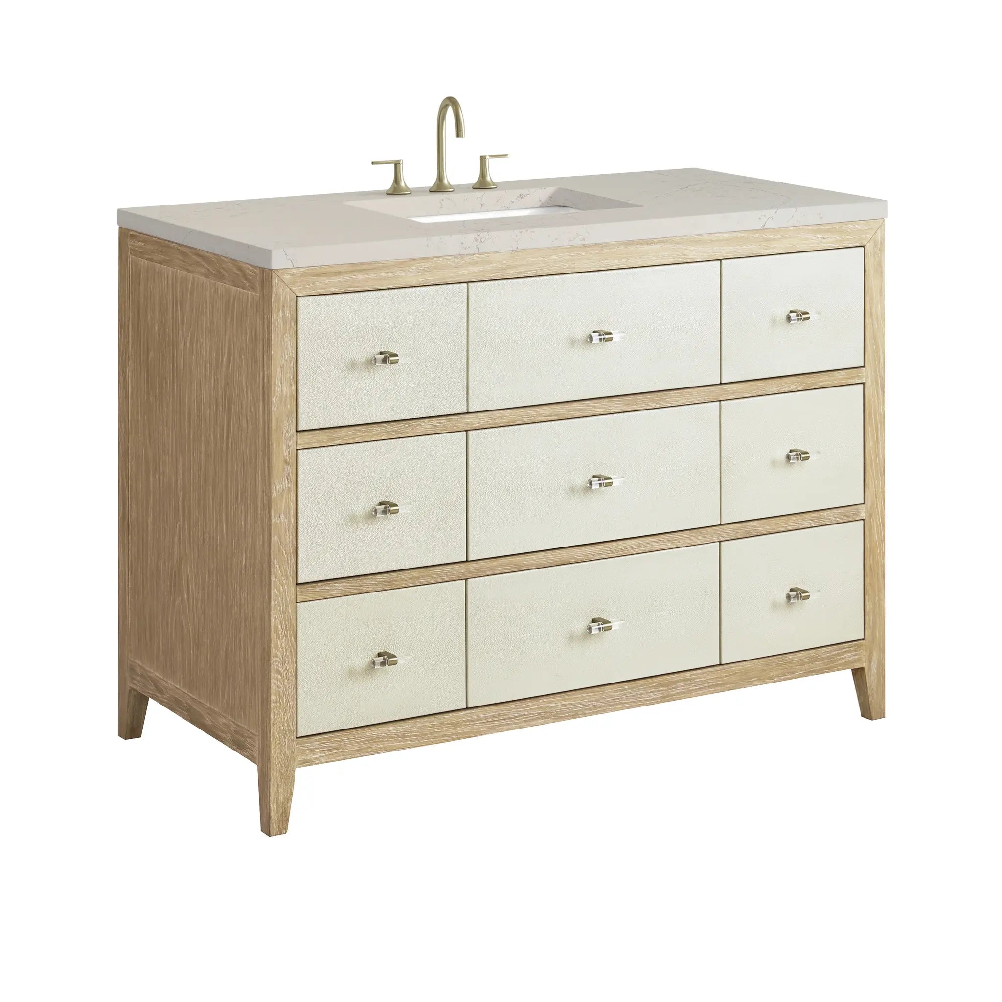 48 Celeste Single Vanity In Sunwashed Oak With Embossed Shagreen Standard Siberian Silestone 8 Widespread 12