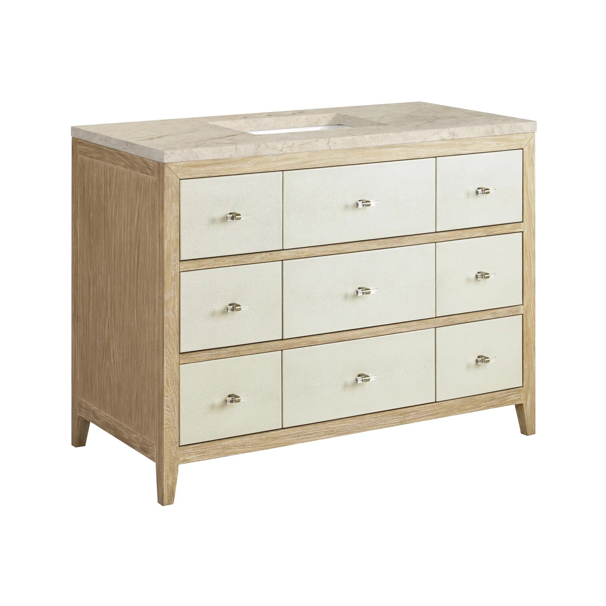 48 Celeste Single Vanity In Sunwashed Oak With Embossed Shagreen Standard Tajnar Eclos 8 Widespread 11