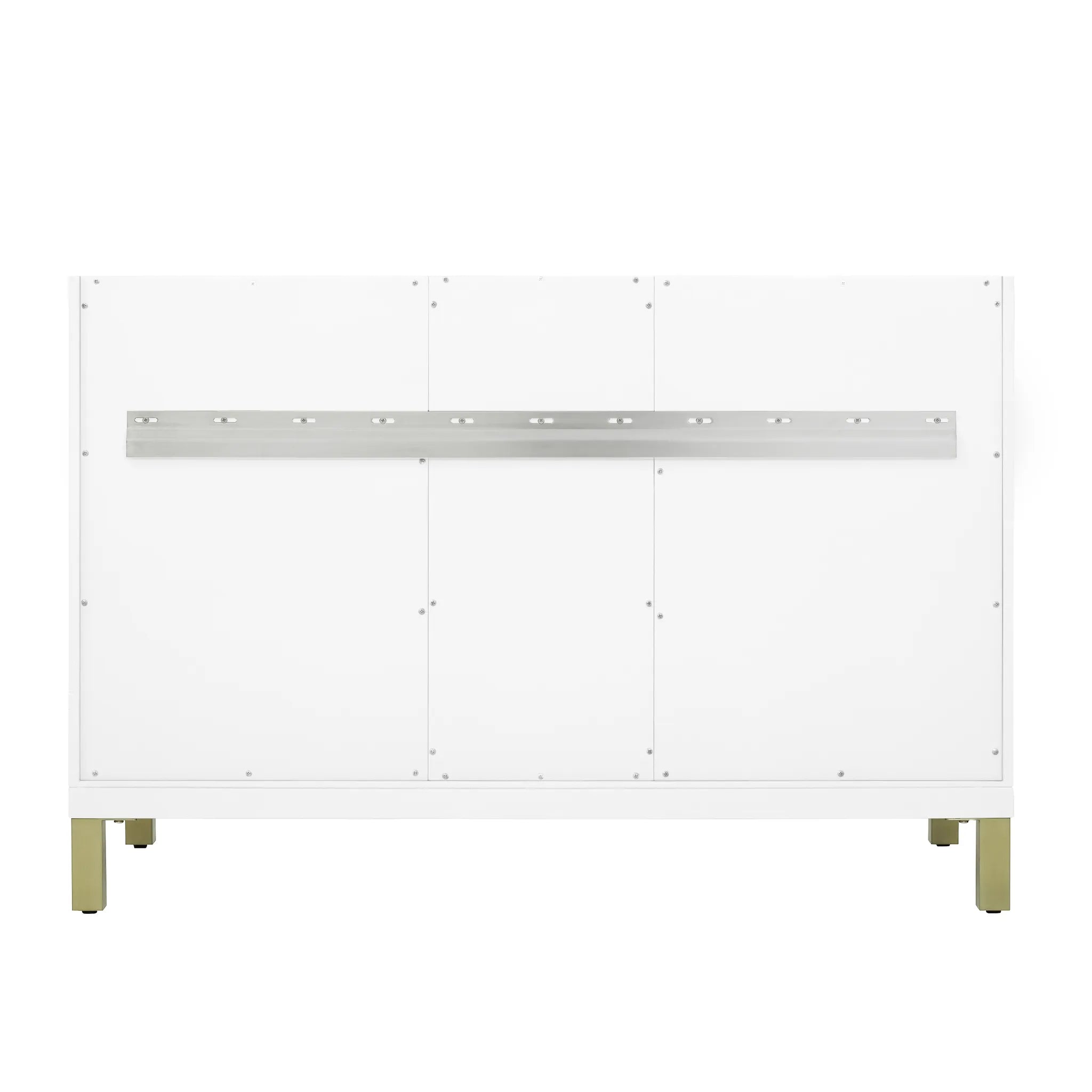48" Chicago Single Vanity in Glossy White Wireless Charger-Eternal Jasmine Pearl Silestone-8" Widespread image 14