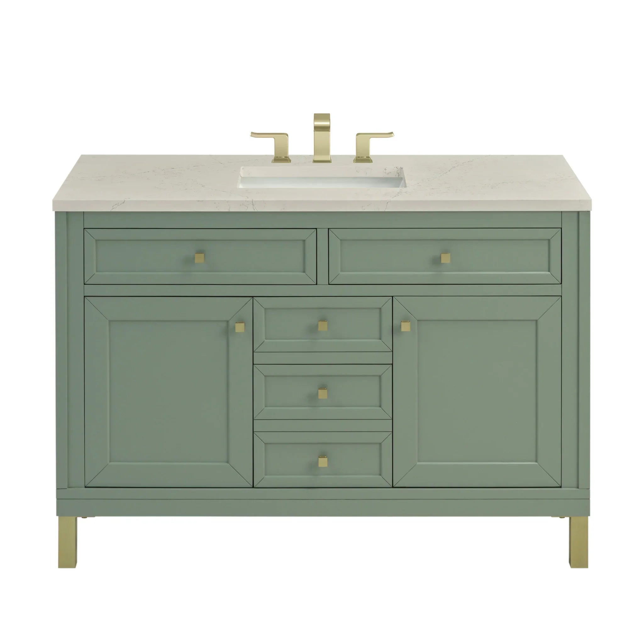 48-chicago-single-vanity-in-smokey-celadon-w-freepower-wireless-charger-by-james-martin-vanities-siberian-silestone image 1