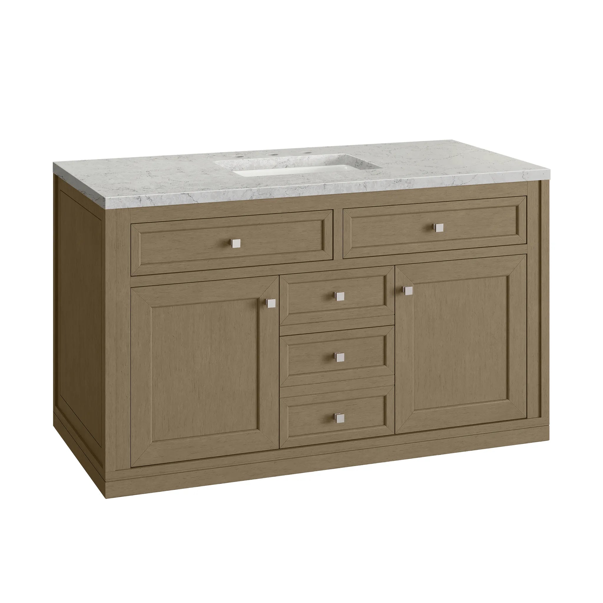48" Chicago Single Vanity in Walnut Whisper-Eternal Jasmine Pearl Silestone-8" Widespread image 20