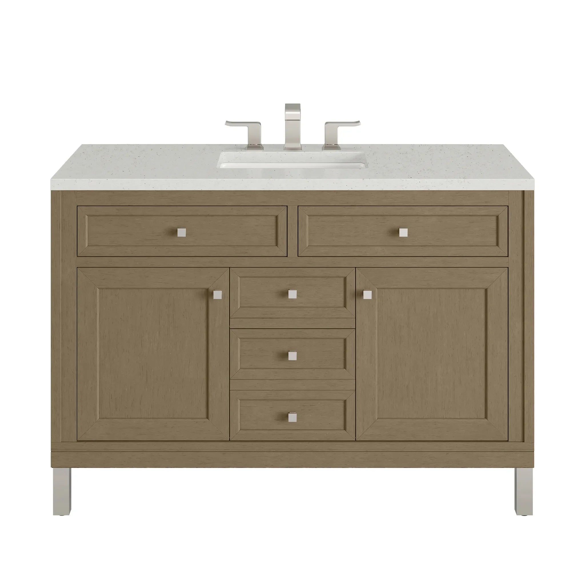 48" Chicago Single Vanity in Walnut Whisper-Lime Delight Silestone-8" Widespread image