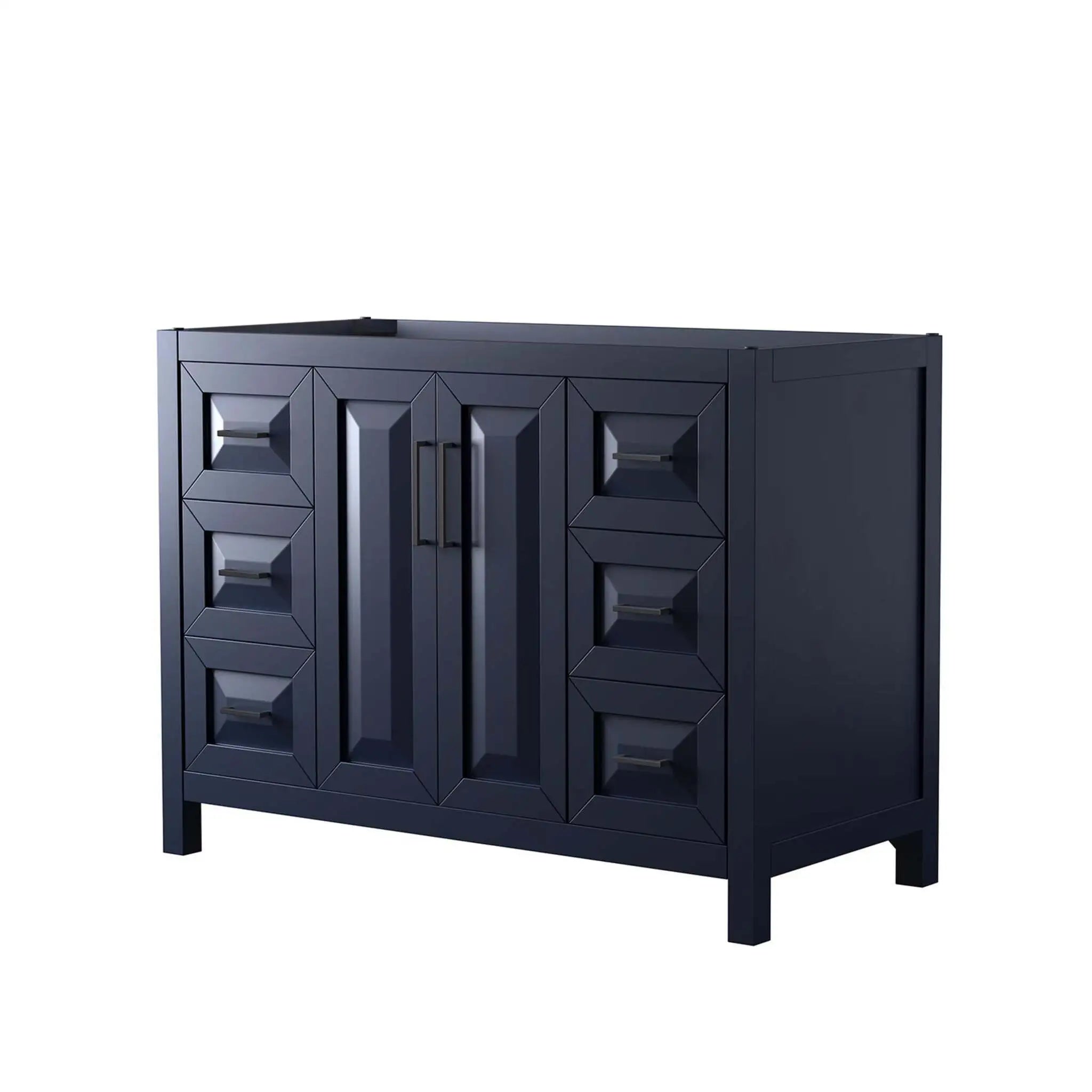 48" Daria Single Bathroom Vanity in Dark Blue with Matte Black Trim by Wyndham