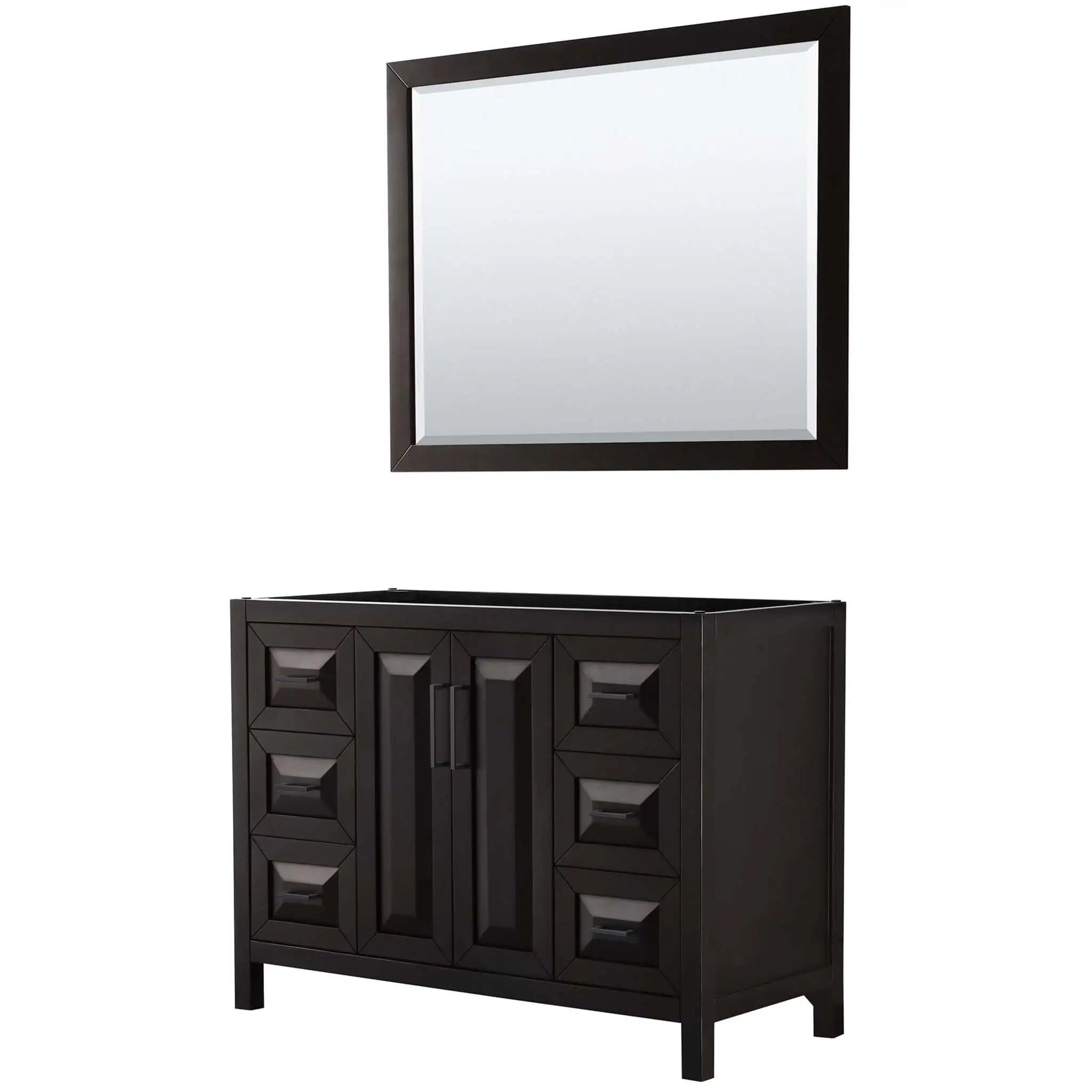 48" Daria Single Bathroom Vanity in Dark Espresso with Matte Black Trim & 46" Mirror by Wyndham
