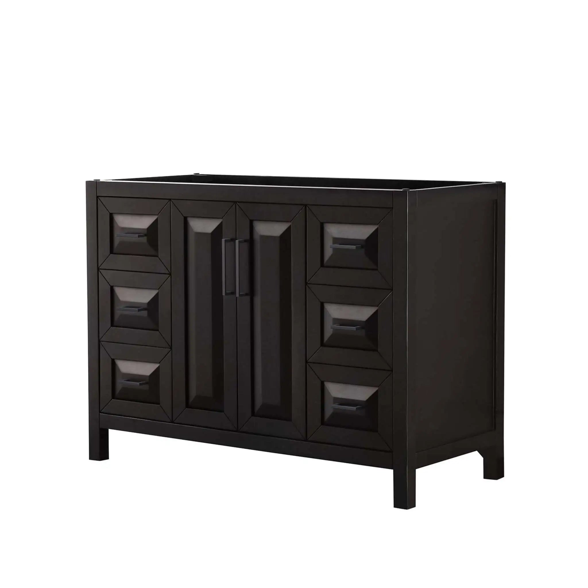 48" Daria Single Bathroom Vanity in Dark Espresso with Matte Black Trim by Wyndham
