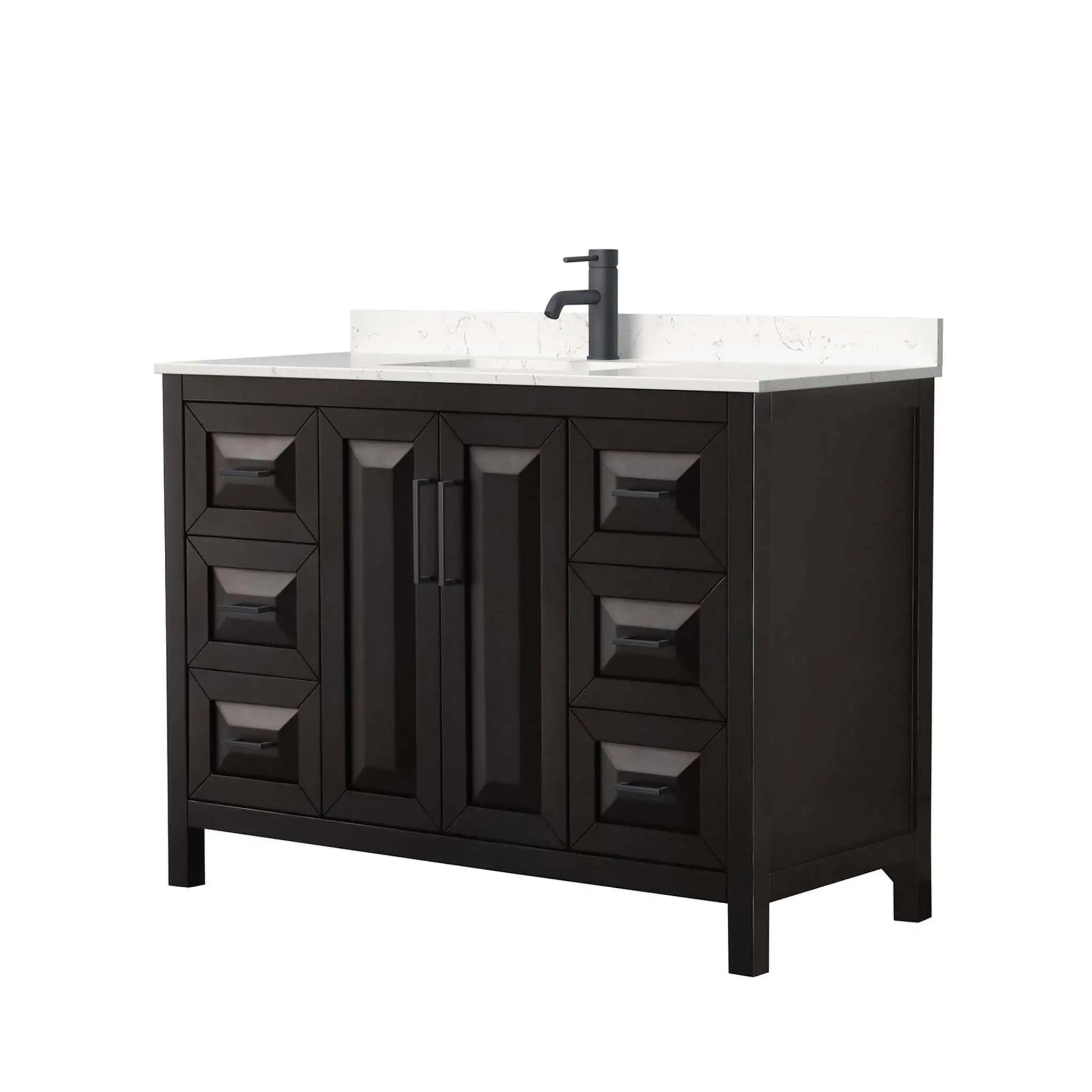 48" Daria Single Bathroom Vanity in Dark Espresso with Matte Black Trim by Wyndham