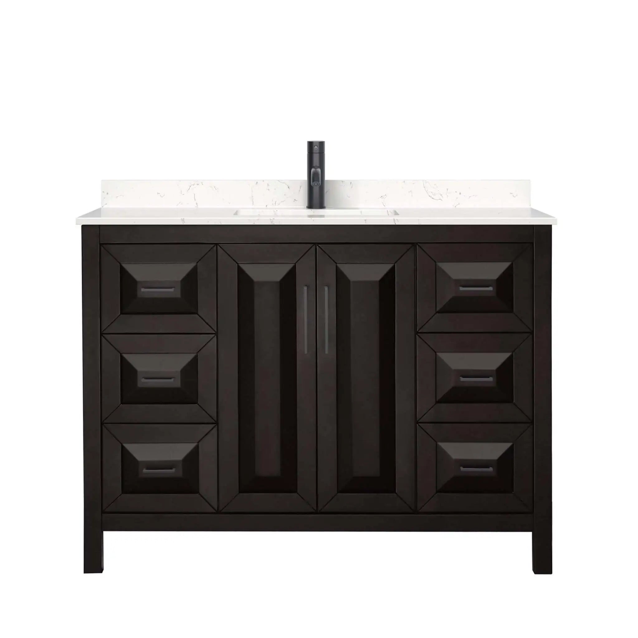 48" Daria Single Bathroom Vanity in Dark Espresso with Matte Black Trim by Wyndham