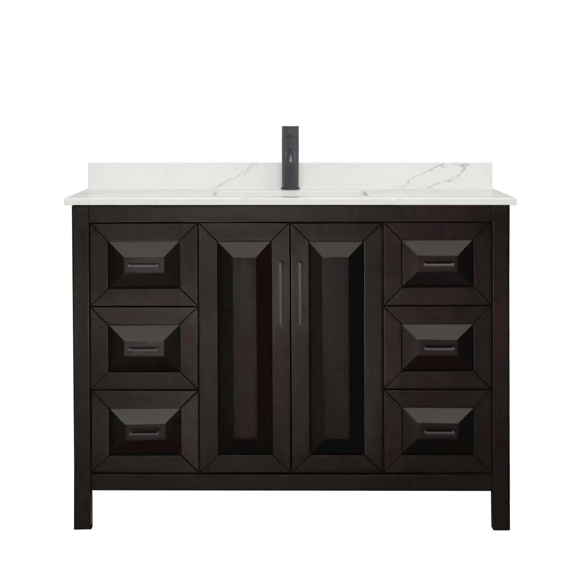 48" Daria Single Bathroom Vanity in Dark Espresso with Matte Black Trim by Wyndham
