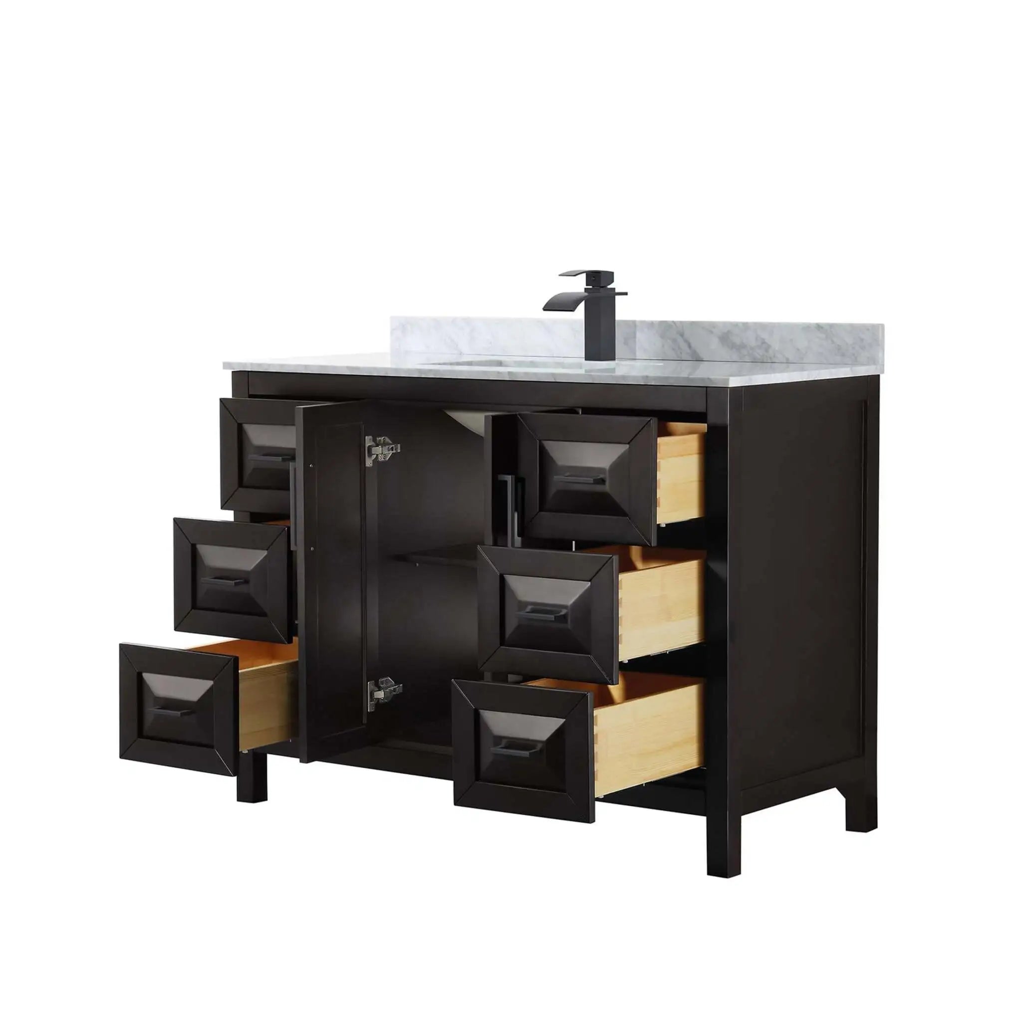 48" Daria Single Bathroom Vanity in Dark Espresso with Matte Black Trim by Wyndham