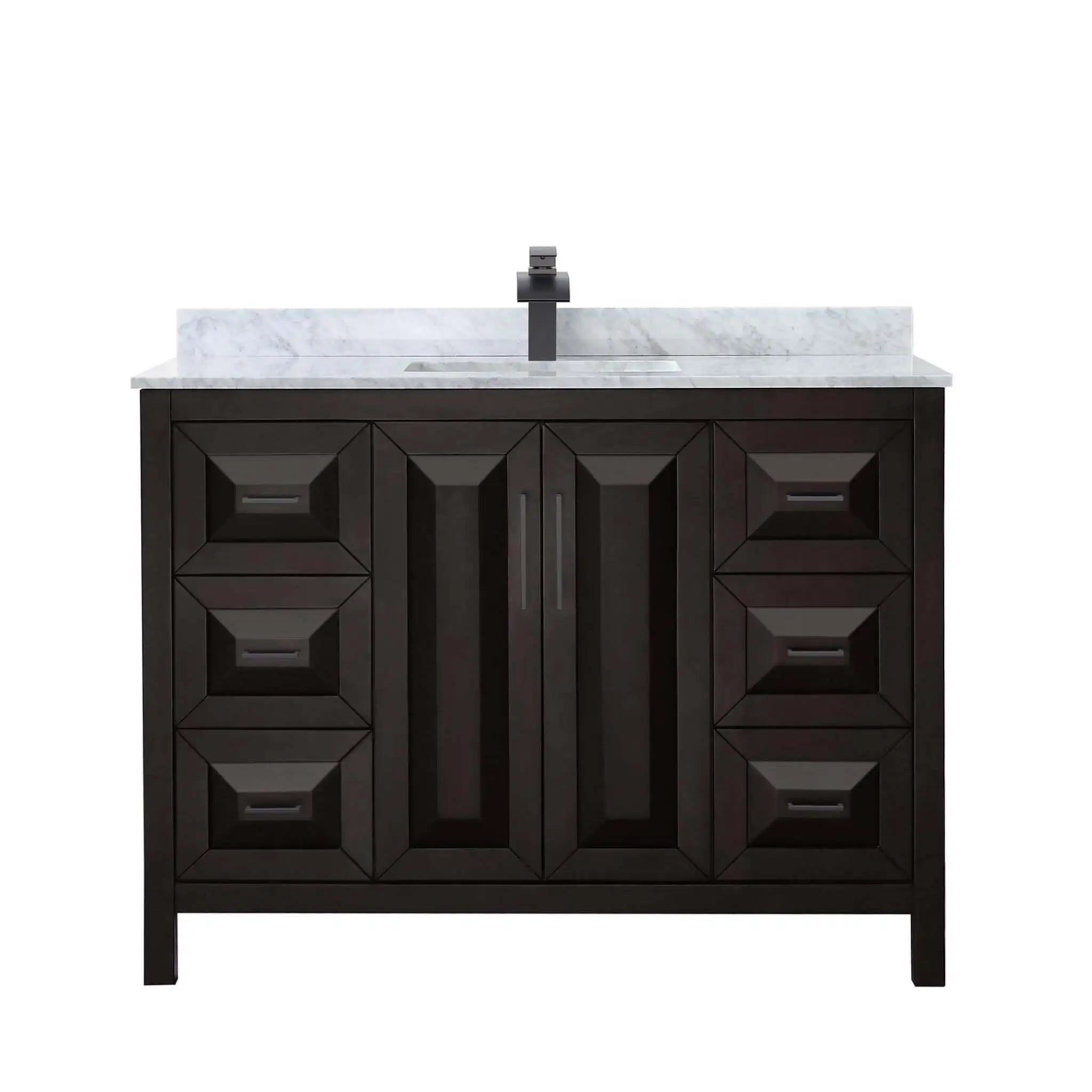 48" Daria Single Bathroom Vanity in Dark Espresso with Matte Black Trim by Wyndham