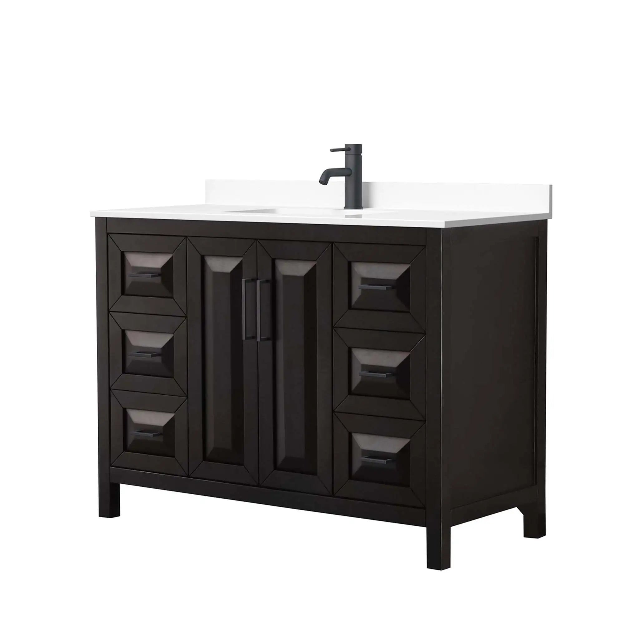 48" Daria Single Bathroom Vanity in Dark Espresso with Matte Black Trim by Wyndham