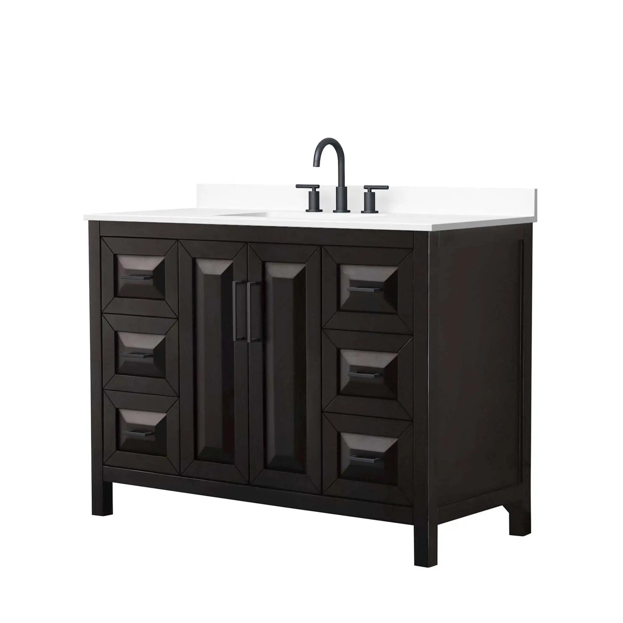 48" Daria Single Bathroom Vanity in Dark Espresso with Matte Black Trim by Wyndham