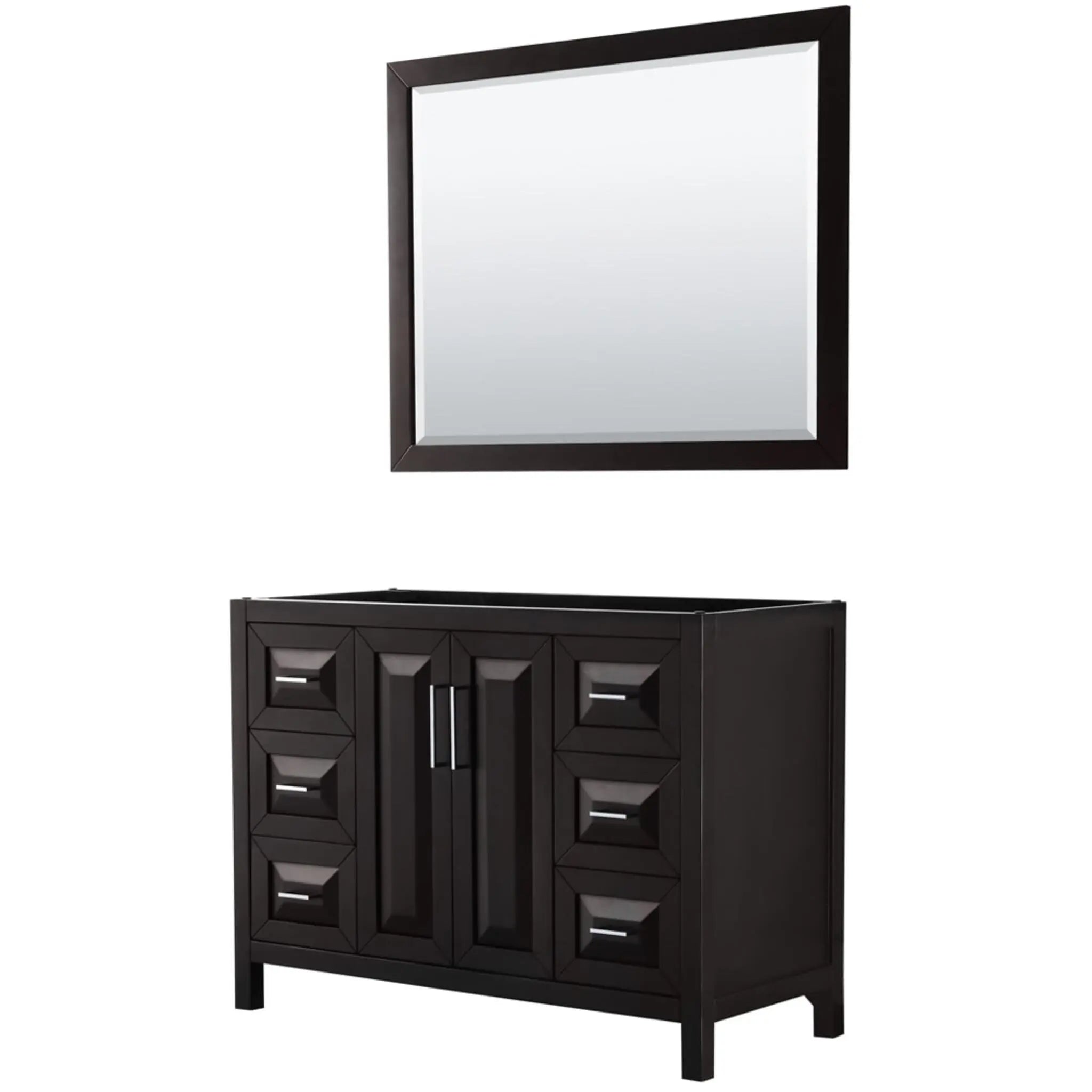 48" Daria Single Bathroom Vanity in Dark Espresso with Polished Chrome Trim & 46" Mirror by Wyndham