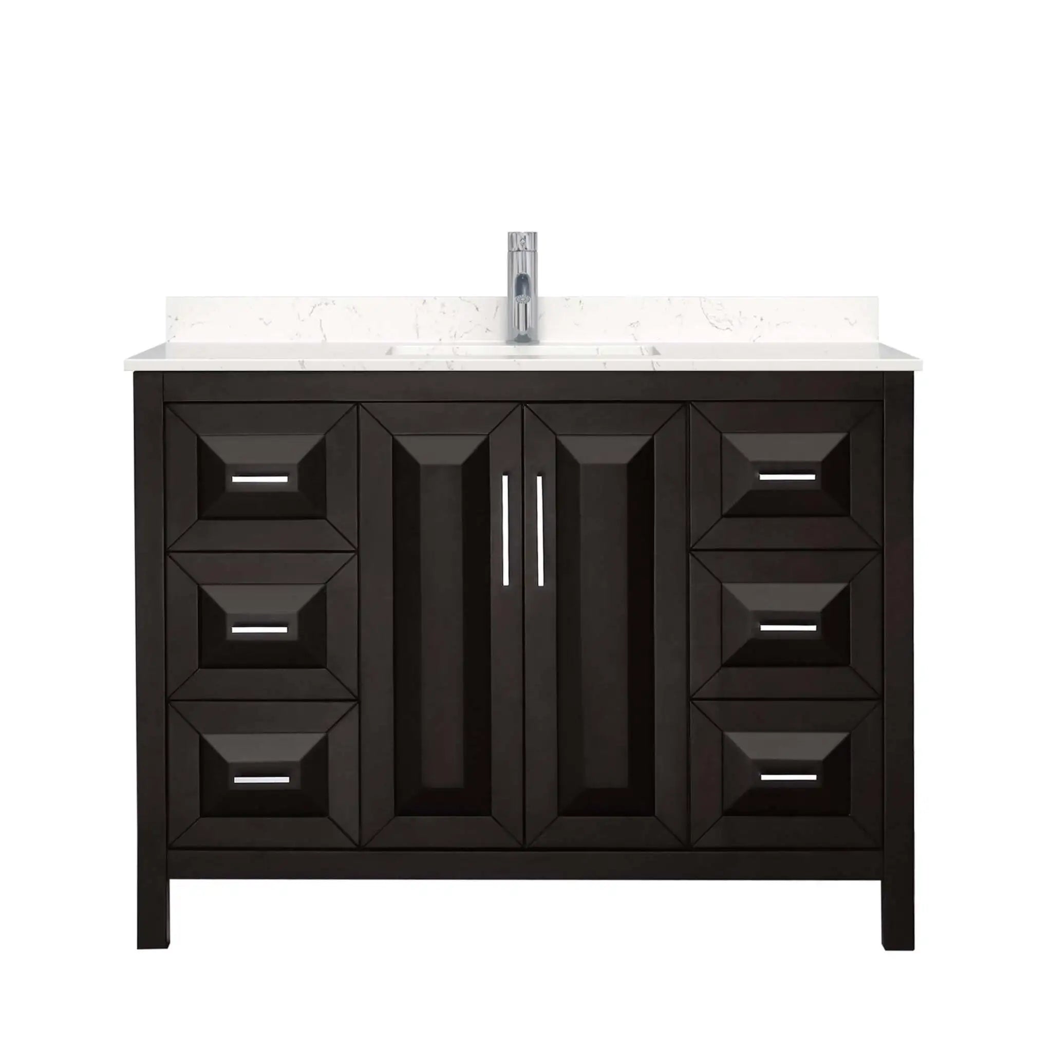 48" Daria Single Bathroom Vanity in Dark Espresso with Polished Chrome Trim by Wyndham