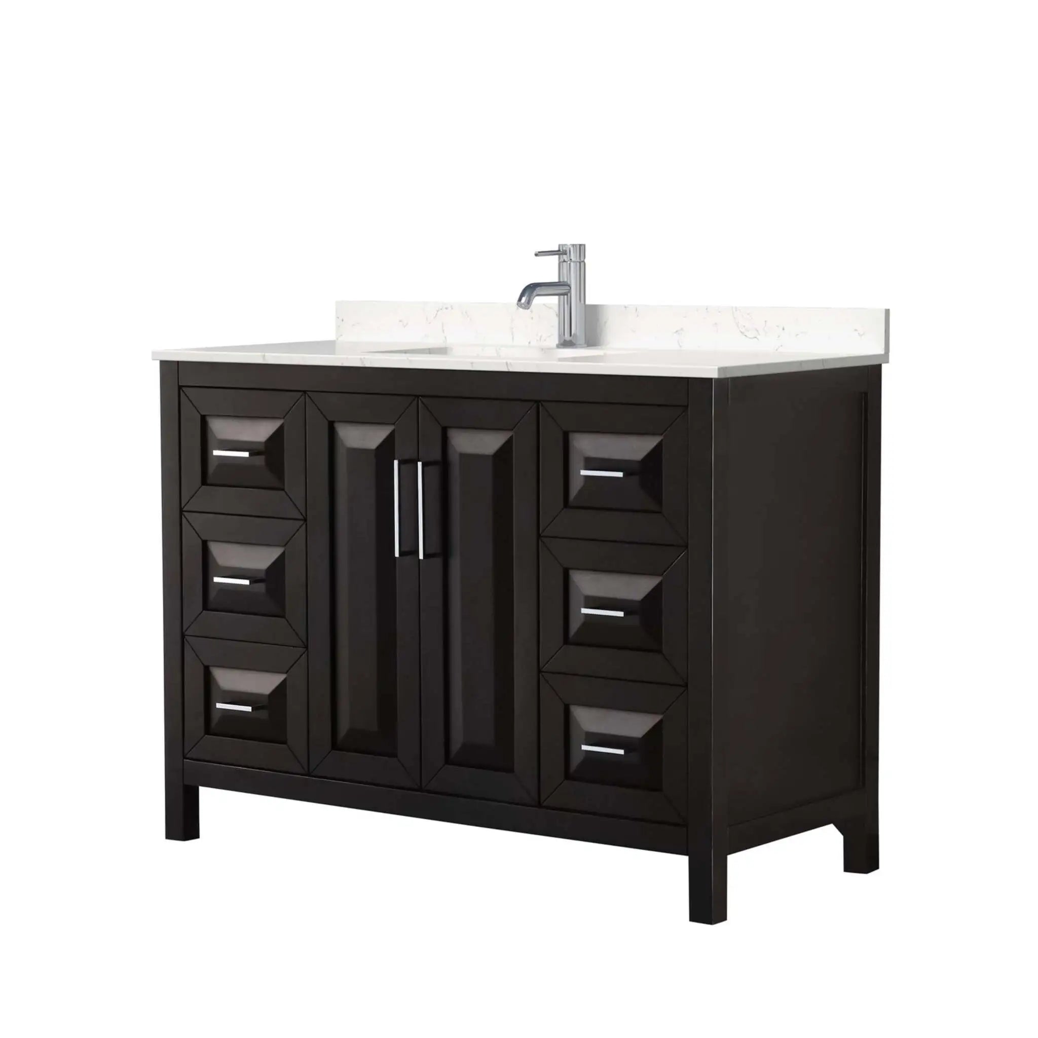 48" Daria Single Bathroom Vanity in Dark Espresso with Polished Chrome Trim by Wyndham
