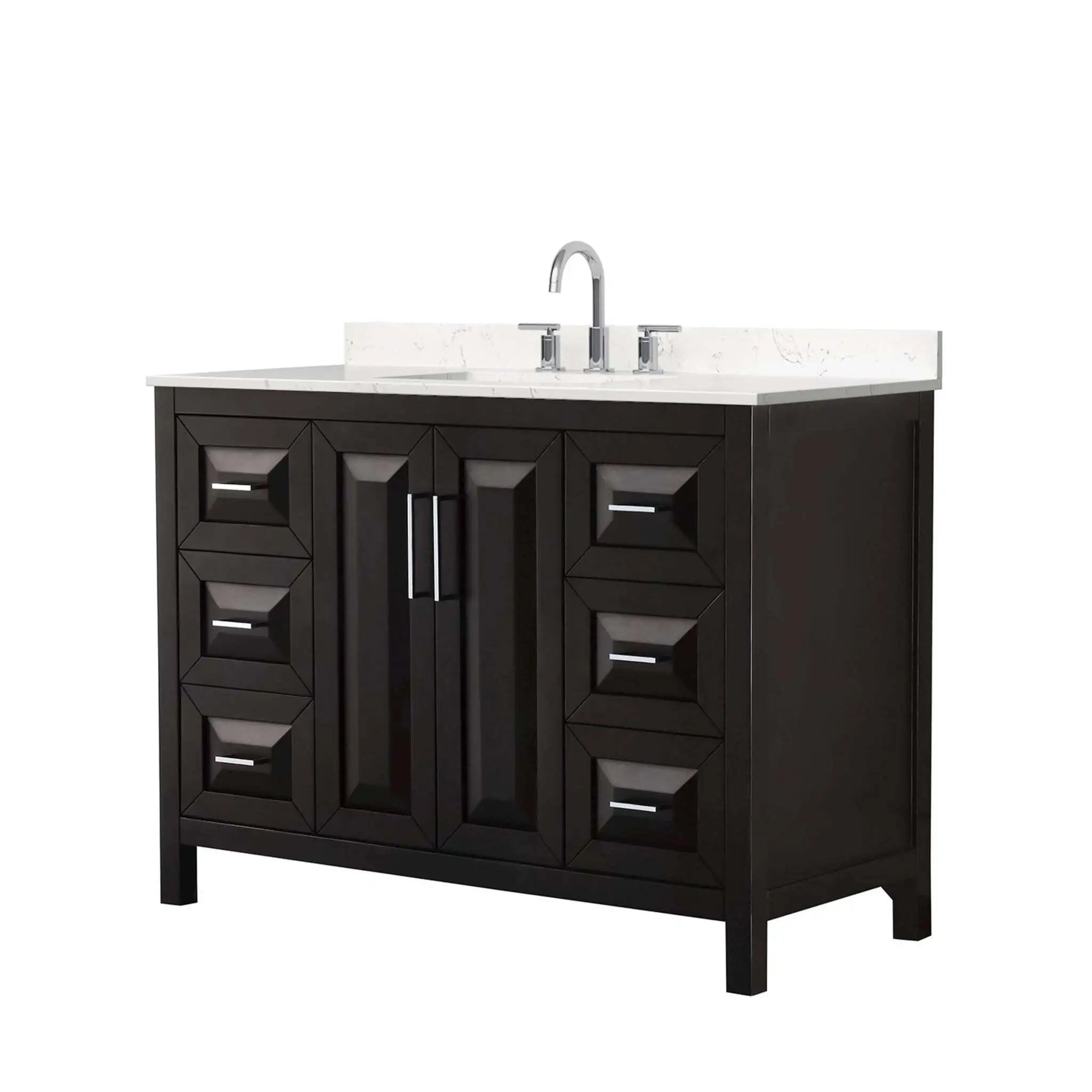 48" Daria Single Bathroom Vanity in Dark Espresso with Polished Chrome Trim by Wyndham