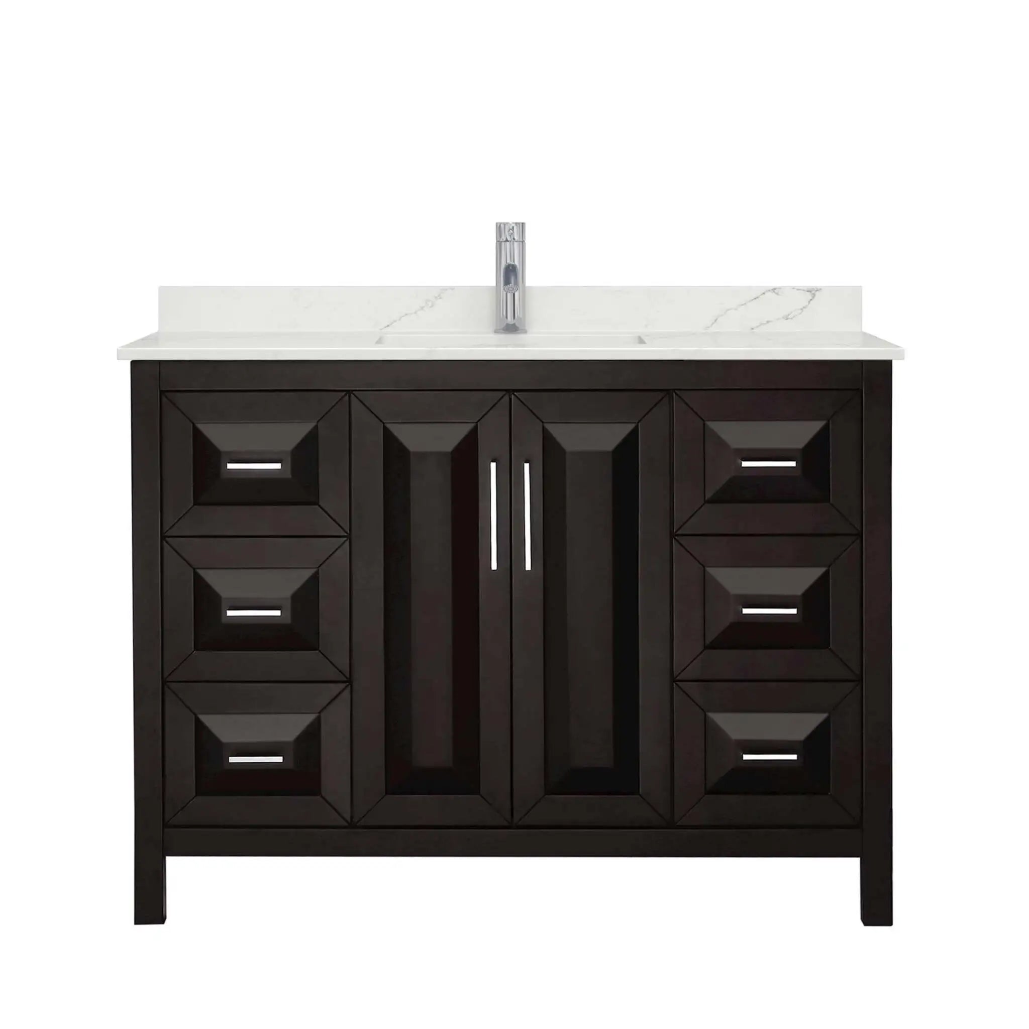 48" Daria Single Bathroom Vanity in Dark Espresso with Polished Chrome Trim by Wyndham