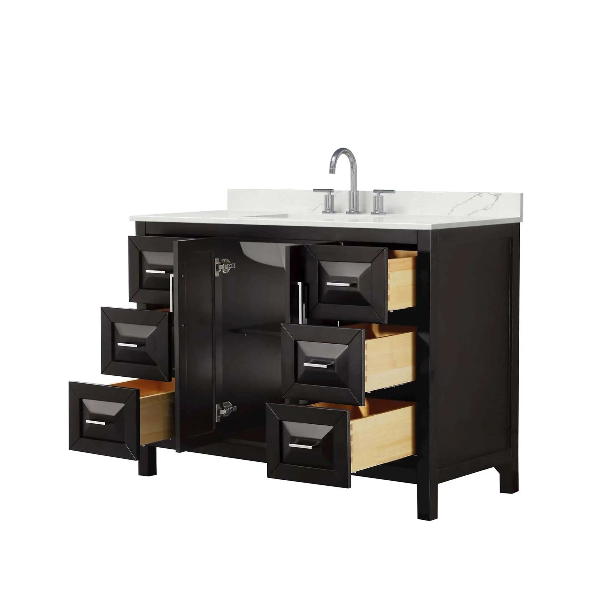48" Daria Single Bathroom Vanity in Dark Espresso with Polished Chrome Trim by Wyndham