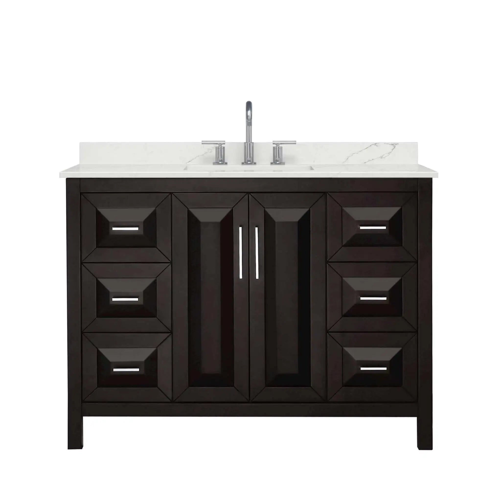48" Daria Single Bathroom Vanity in Dark Espresso with Polished Chrome Trim by Wyndham