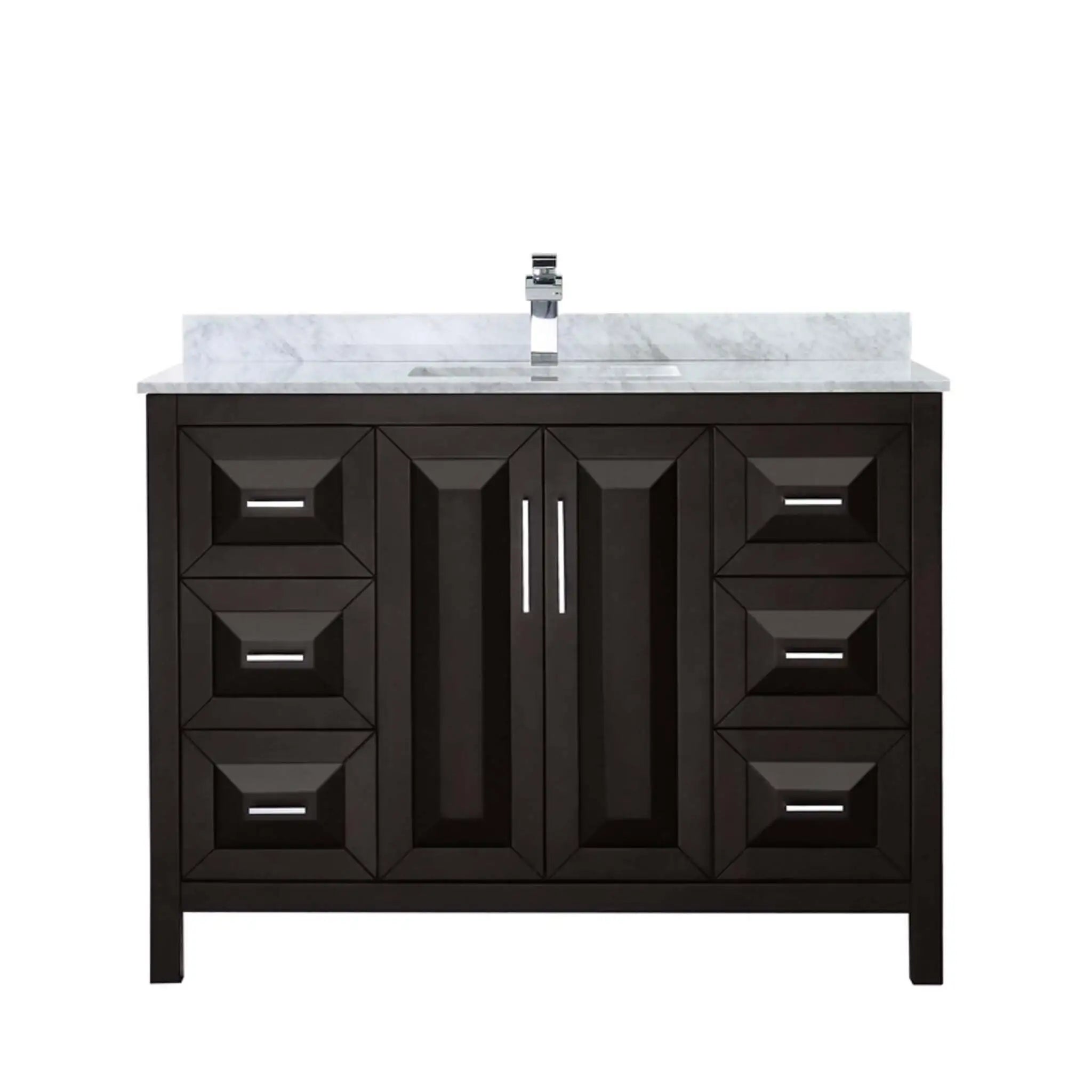 48" Daria Single Bathroom Vanity in Dark Espresso with Polished Chrome Trim by Wyndham