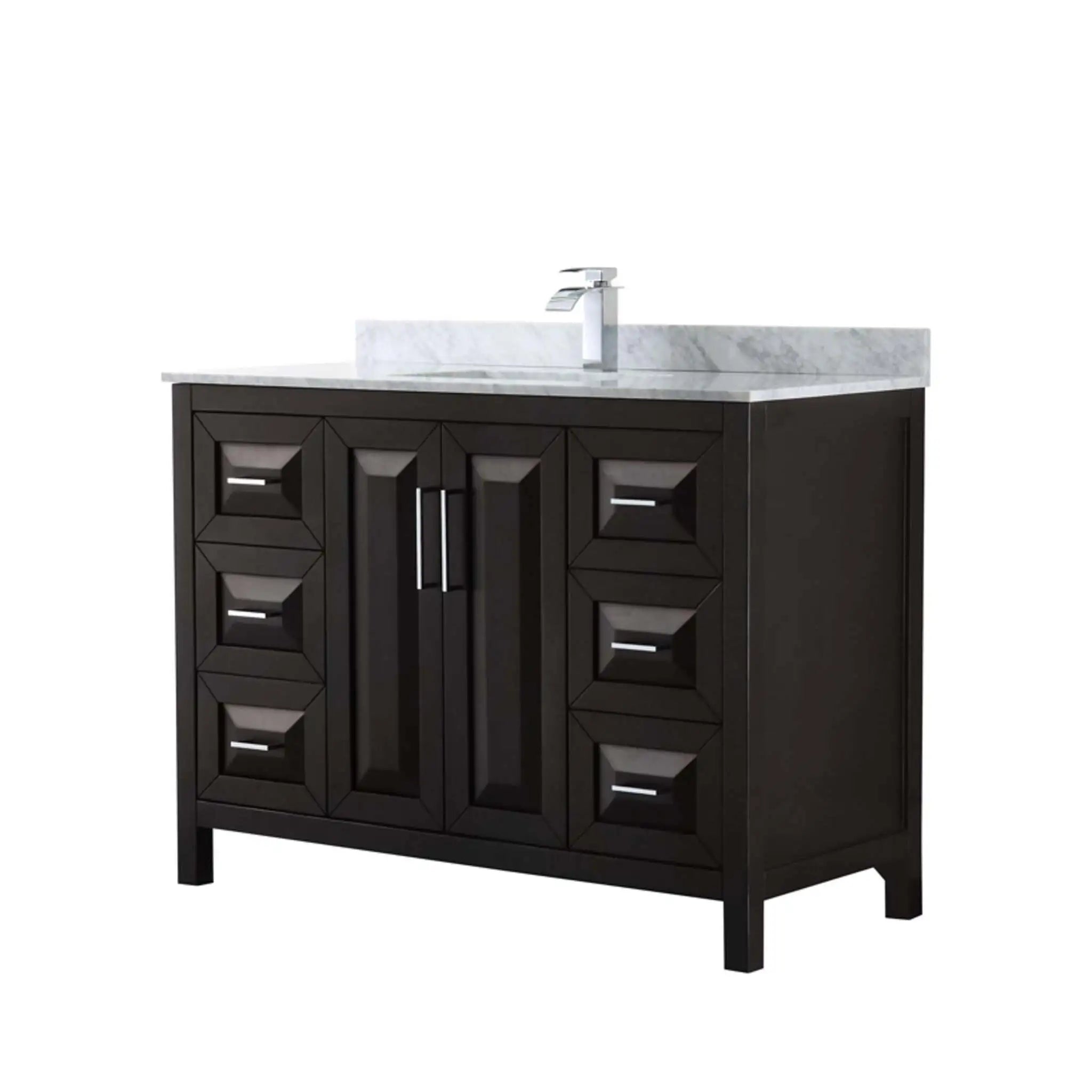 48" Daria Single Bathroom Vanity in Dark Espresso with Polished Chrome Trim by Wyndham