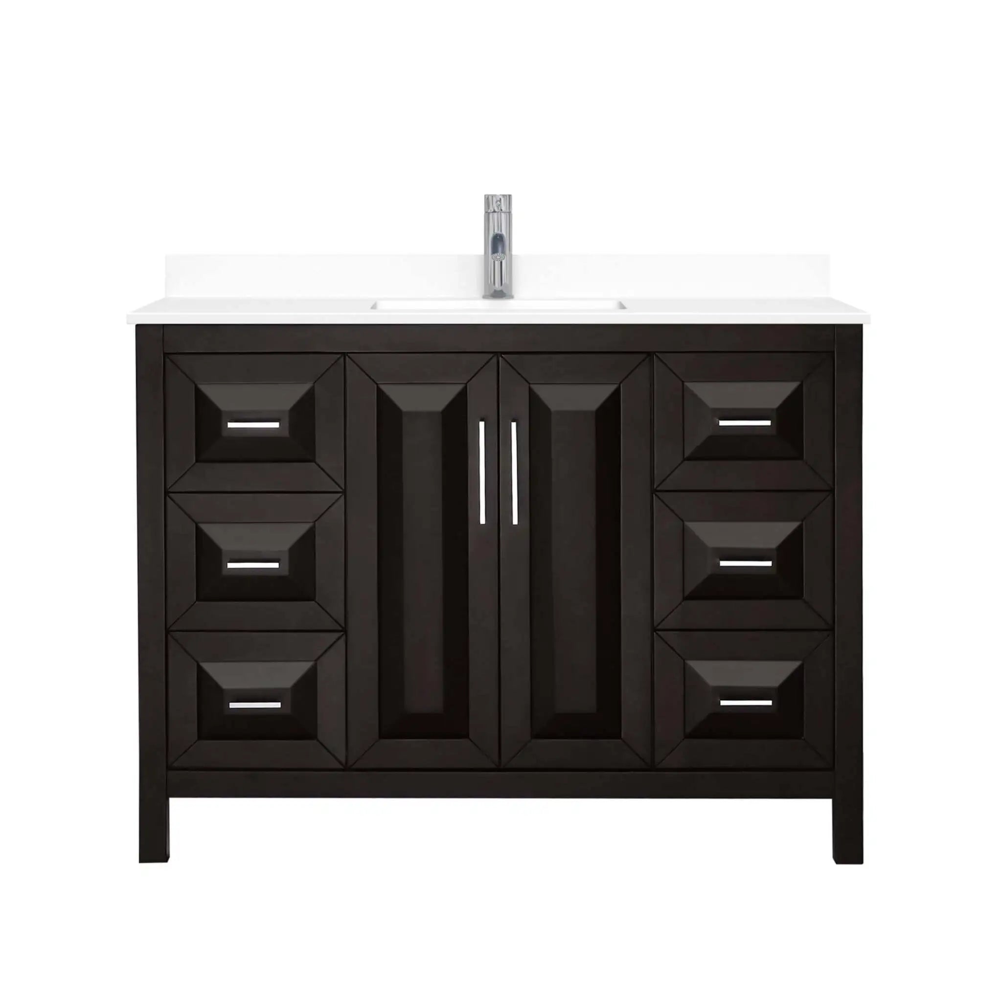 48" Daria Single Bathroom Vanity in Dark Espresso with Polished Chrome Trim by Wyndham