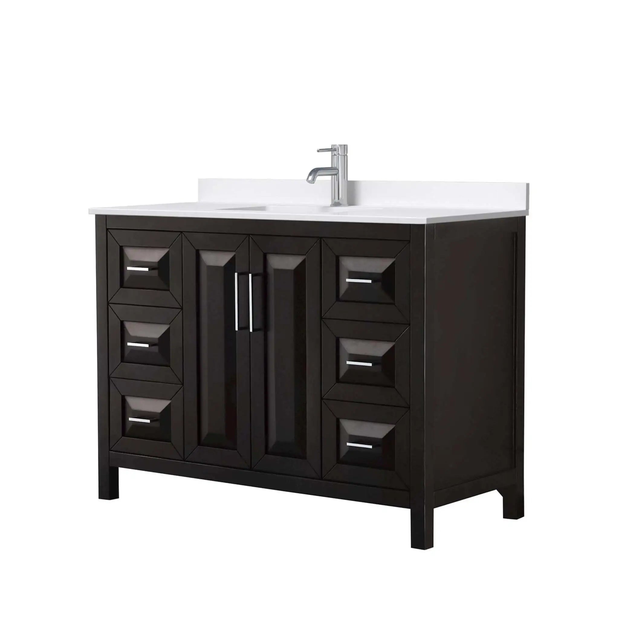 48" Daria Single Bathroom Vanity in Dark Espresso with Polished Chrome Trim by Wyndham