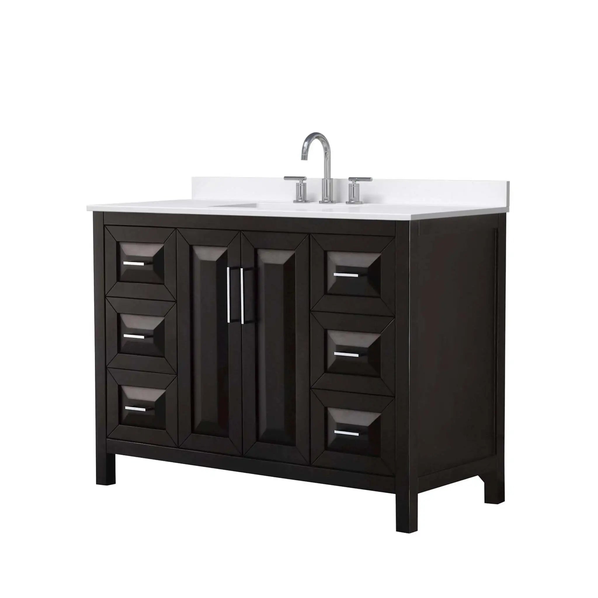 48" Daria Single Bathroom Vanity in Dark Espresso with Polished Chrome Trim by Wyndham