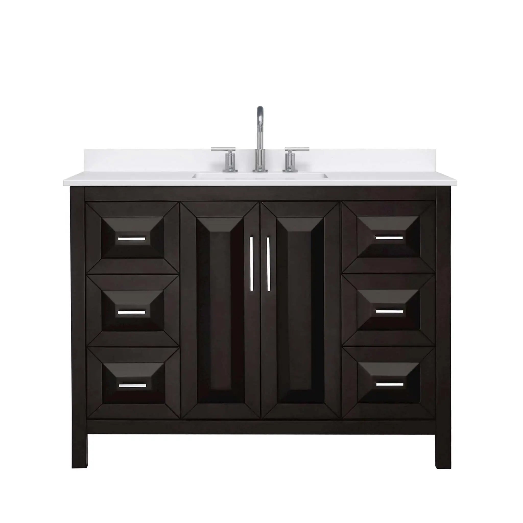 48" Daria Single Bathroom Vanity in Dark Espresso with Polished Chrome Trim by Wyndham